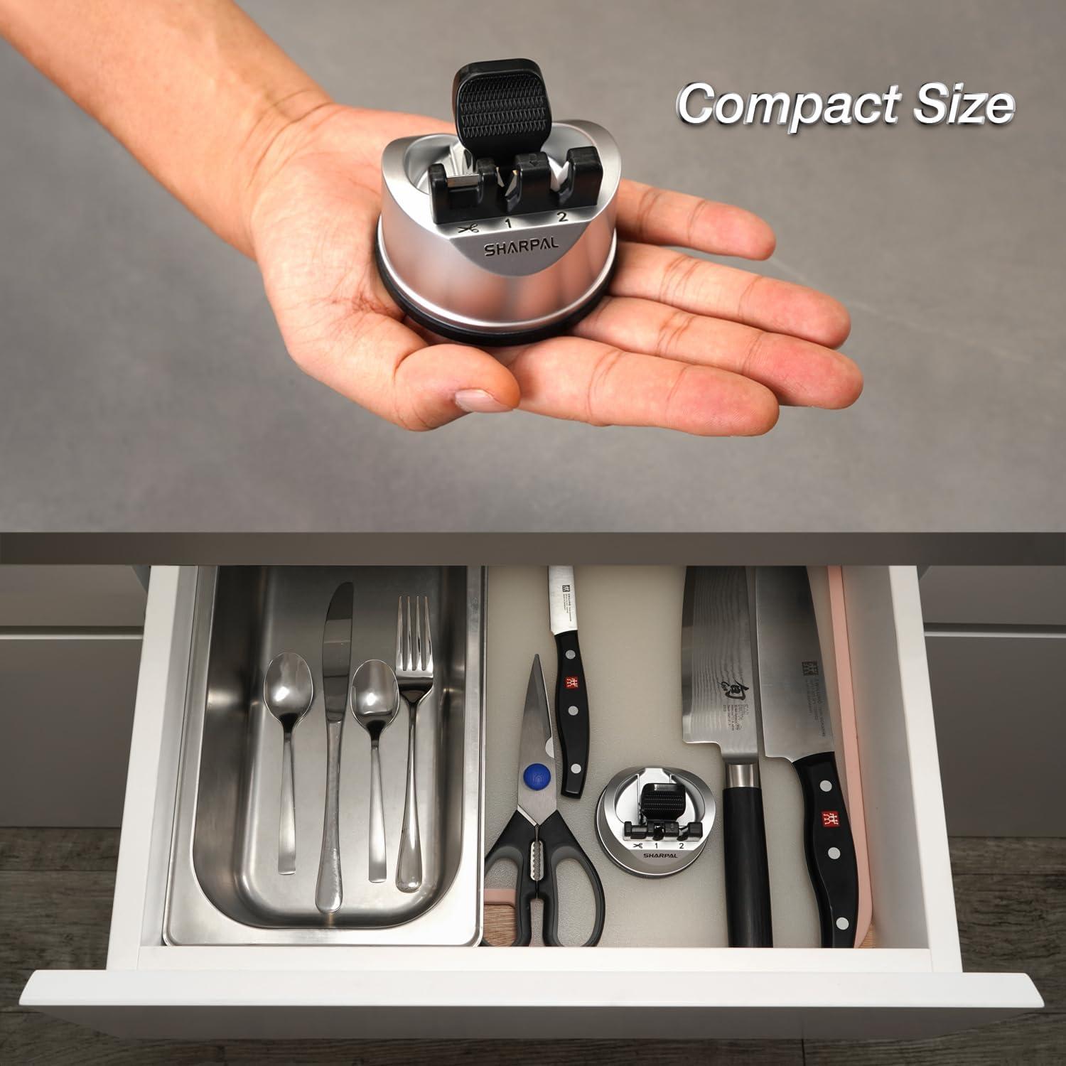 Afilador de Cuchillos y Tijeras Portátil SHARPAL 191H - 3 Etapas