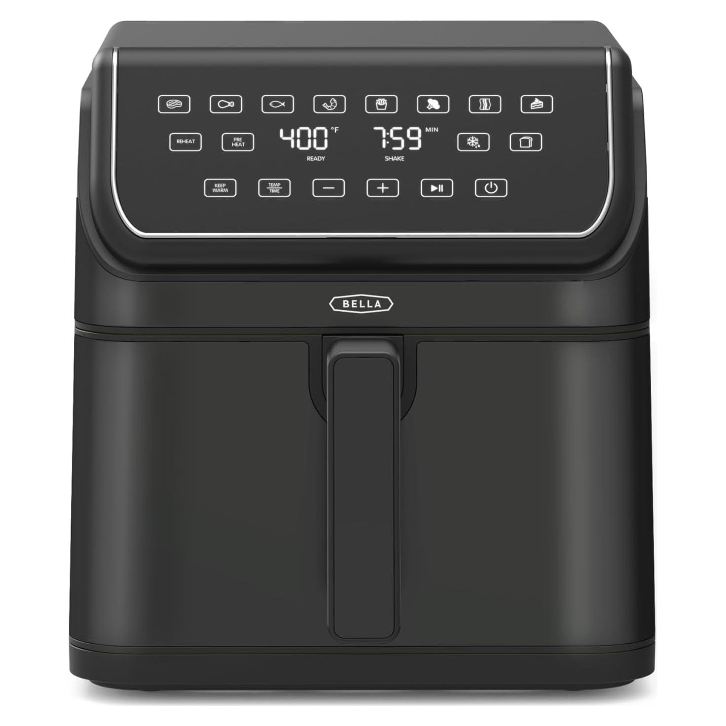 Freidora de Aire Digital Bella 8 Qt TurboCrisp Negra 1750W