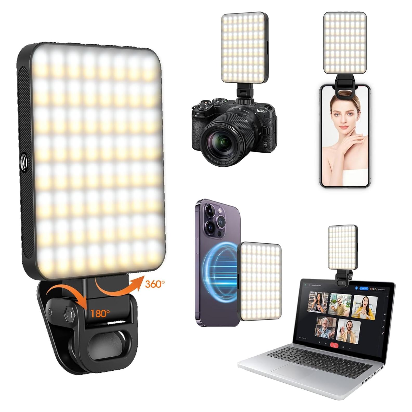 Luz de Selfie Magnética JINGCOOL, 3 Modos, 2000mAh, Portátil