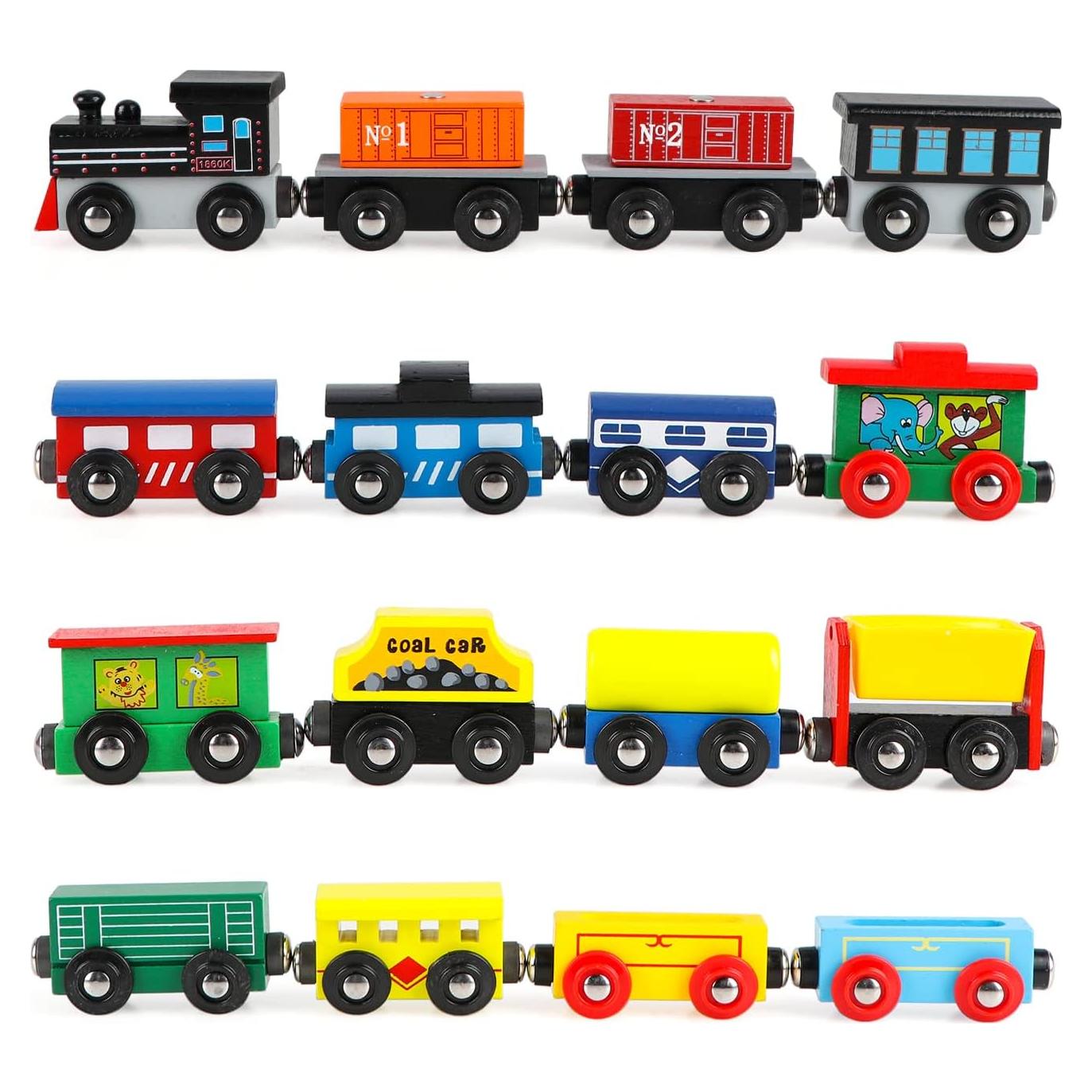 Juego de tren magnético de madera 16 piezas Wondertoys