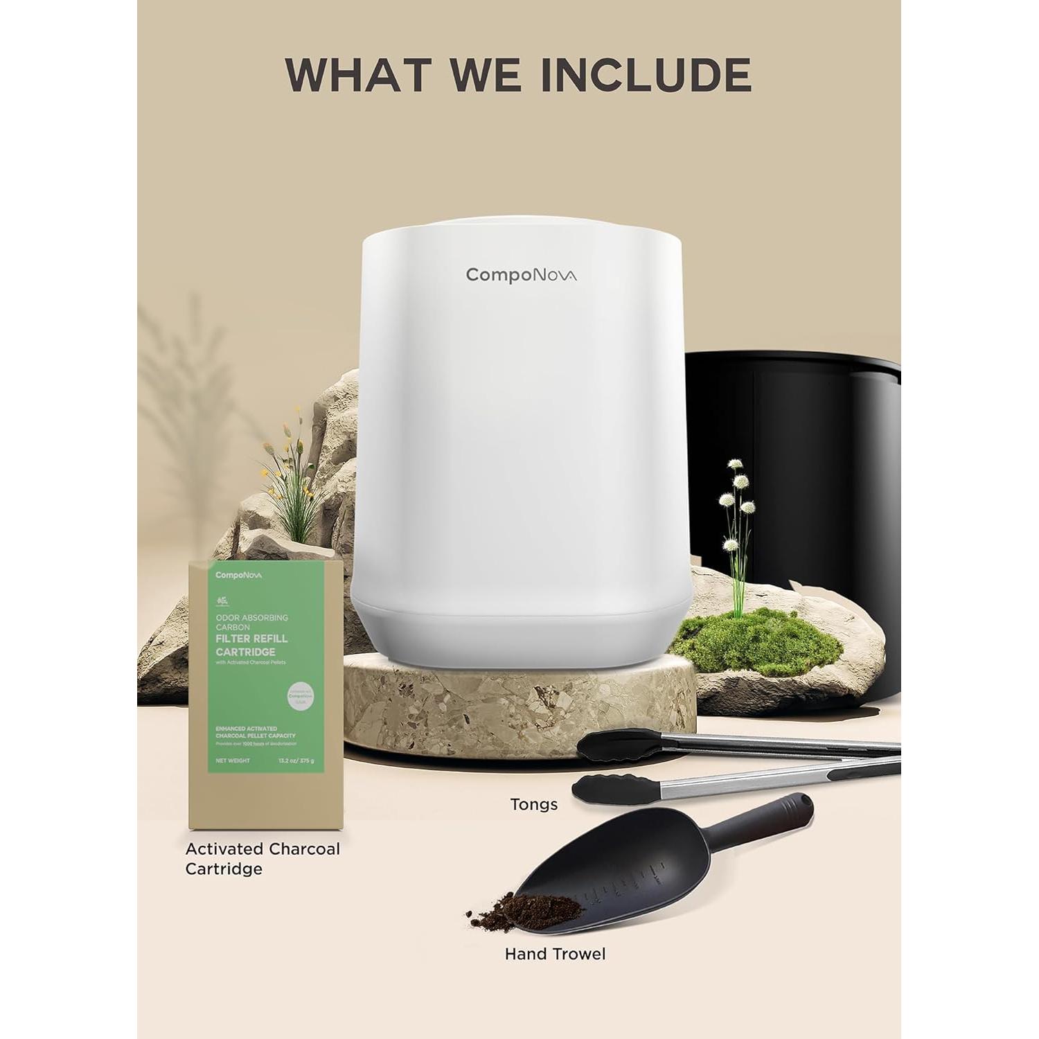 Compostador Eléctrico CompoNova Gaia 4L Sin Olores Blanco