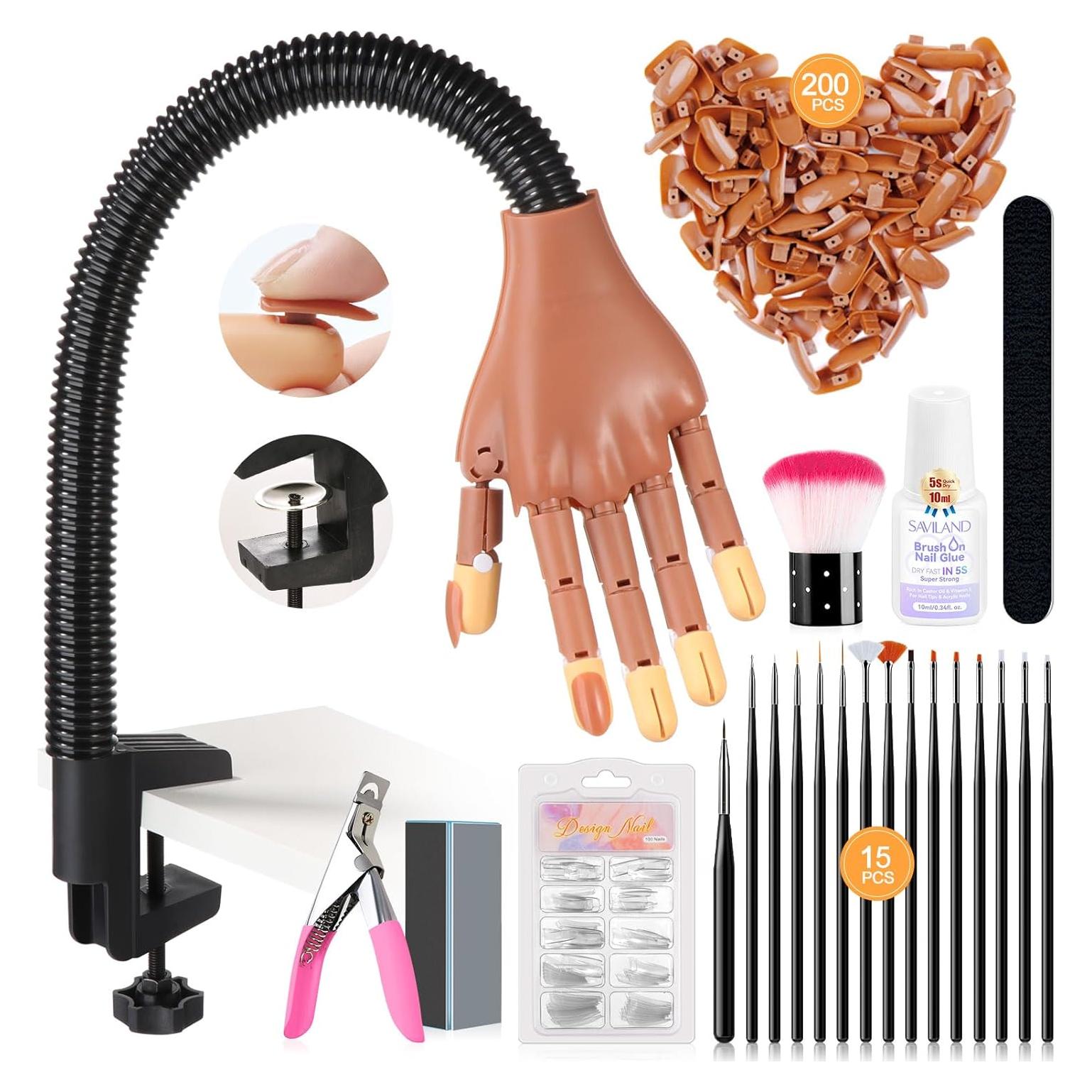 Mano de Práctica para Uñas Acrílicas Saviland 2025 Antideslizante