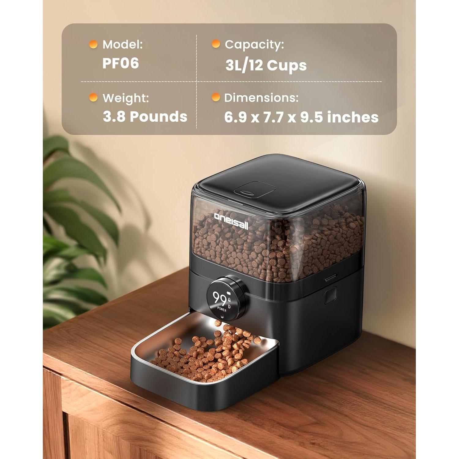 Comedero Automático Inalámbrico Oneisall 3L WiFi para Gatos