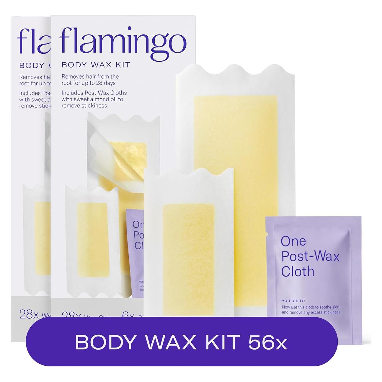 Kit de Cera para Depilación Corporal Flamingo - 56 Tiras