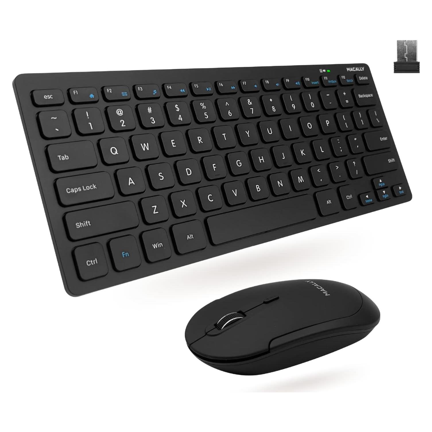 Combo Teclado y Ratón Inalámbrico Macally Mini 2.4G - 78 Teclas