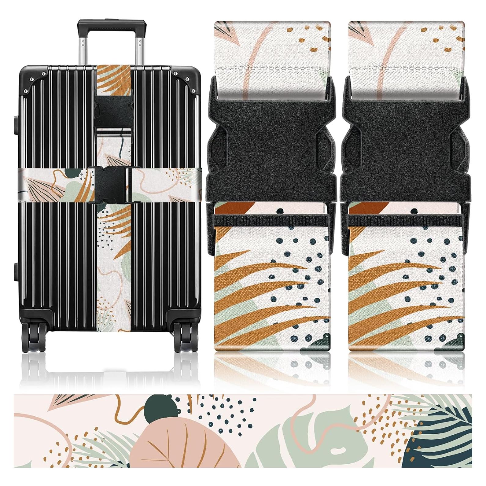 Correas de Equipaje Slohif Ajustables Nylon 2 Piezas Color Hoja