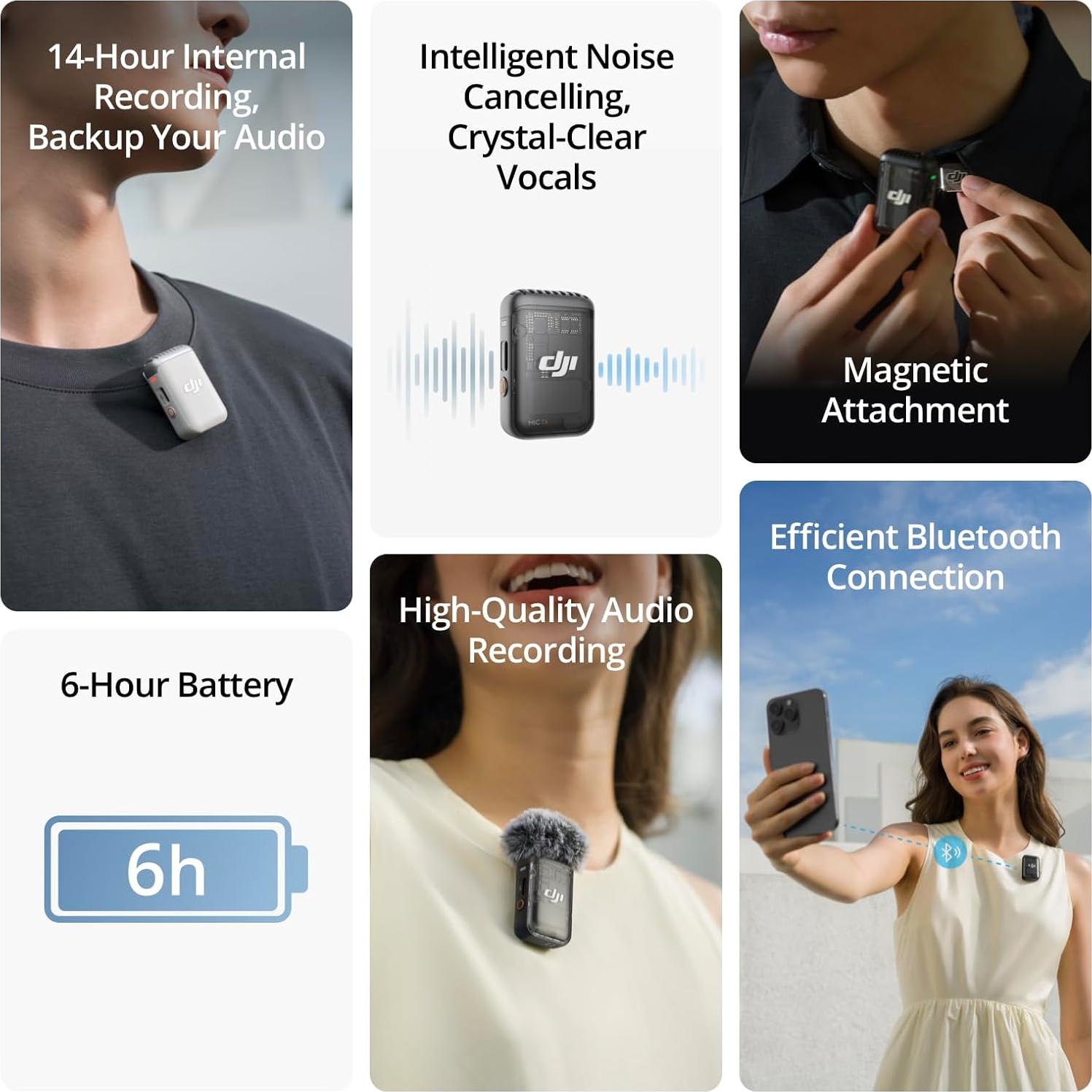 Transmisor DJI Mic 2 Blanco Perla - Audio Inalámbrico Profesional