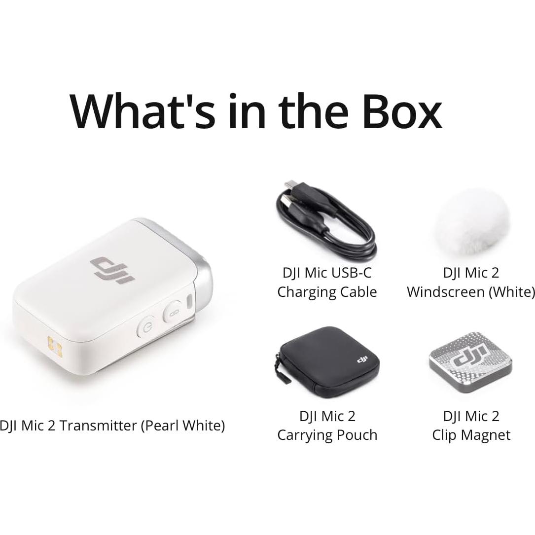 Transmisor DJI Mic 2 Blanco Perla - Audio Inalámbrico Profesional