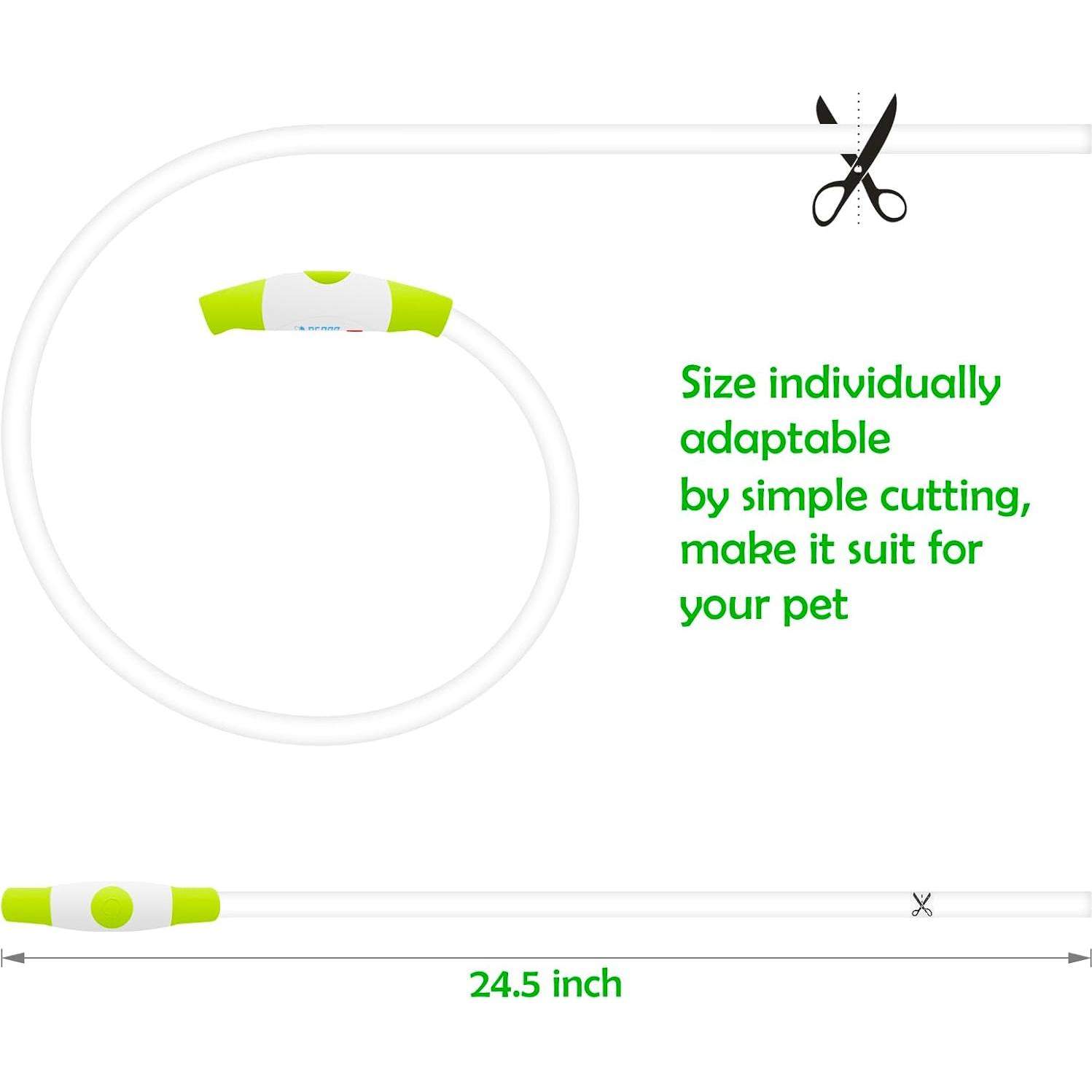 Collar de Perro LED BSEEN Recargable USB Verde 69.85 cm