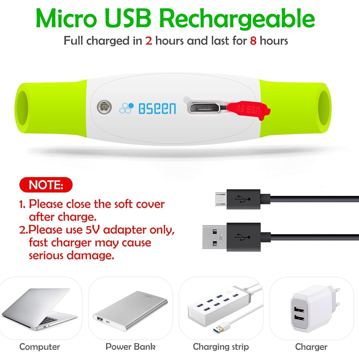 Collar de Perro LED BSEEN Recargable USB Verde 69.85 cm
