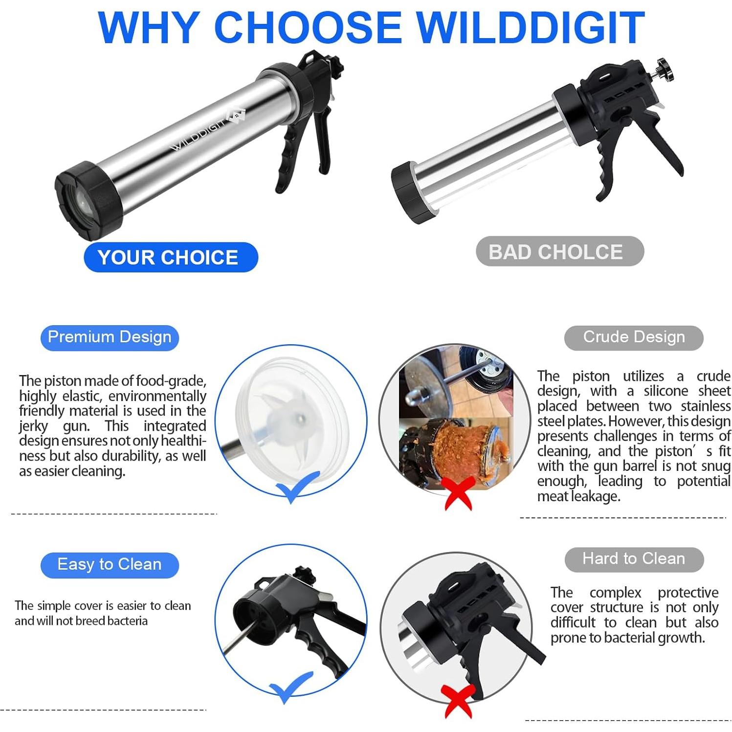 Pistola de Jerky Profesional WILDDIGIT 2.1 kg con 5 Boquillas