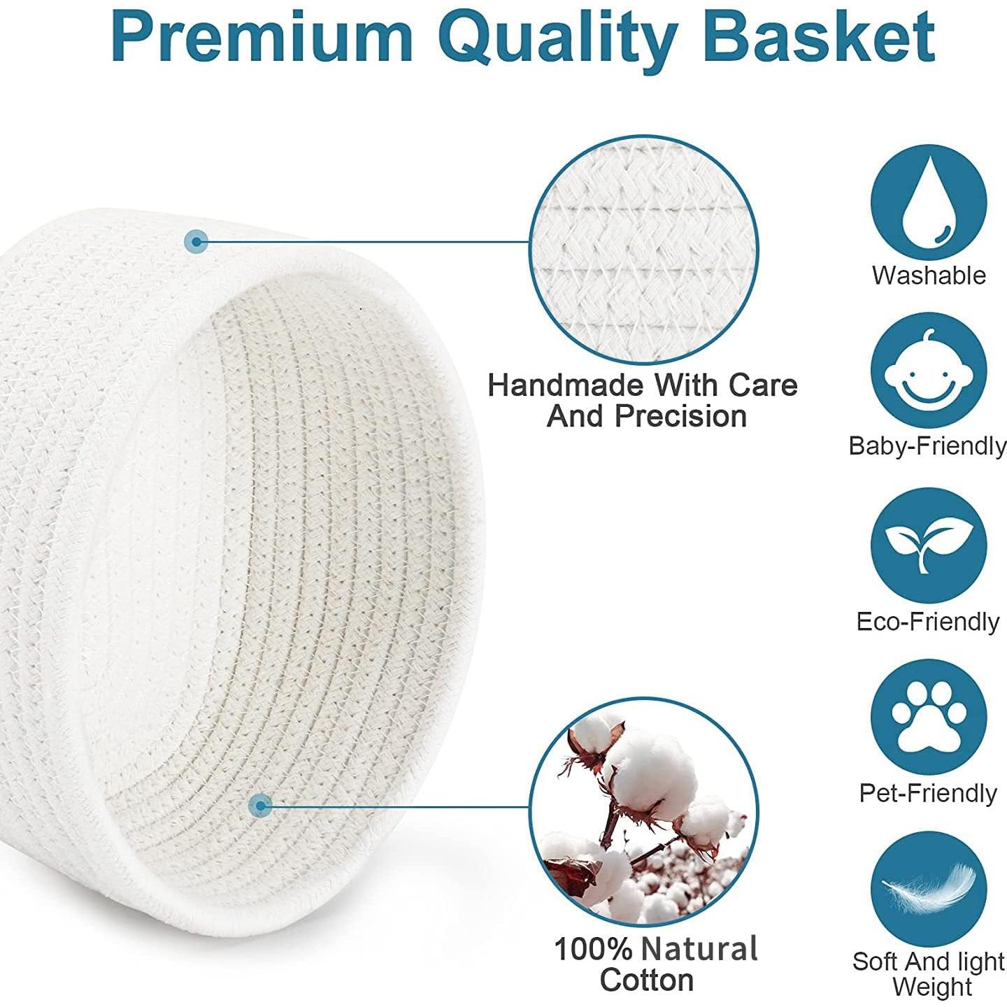 Cestas de Almacenamiento ABenkle 2 Piezas Algodón Ovaladas