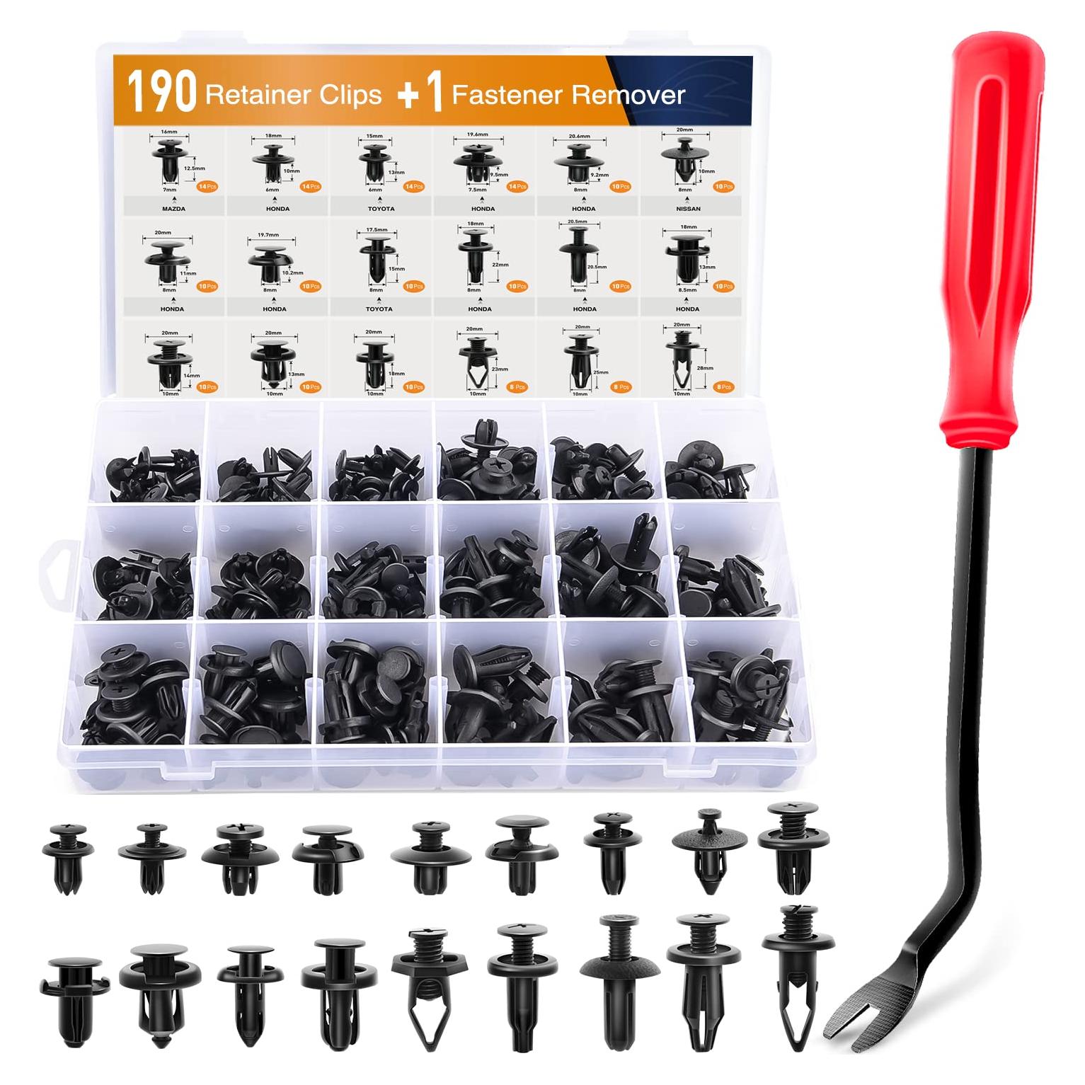 GOOACC 190 Pcs Clips de Retención Automotriz + Removedor