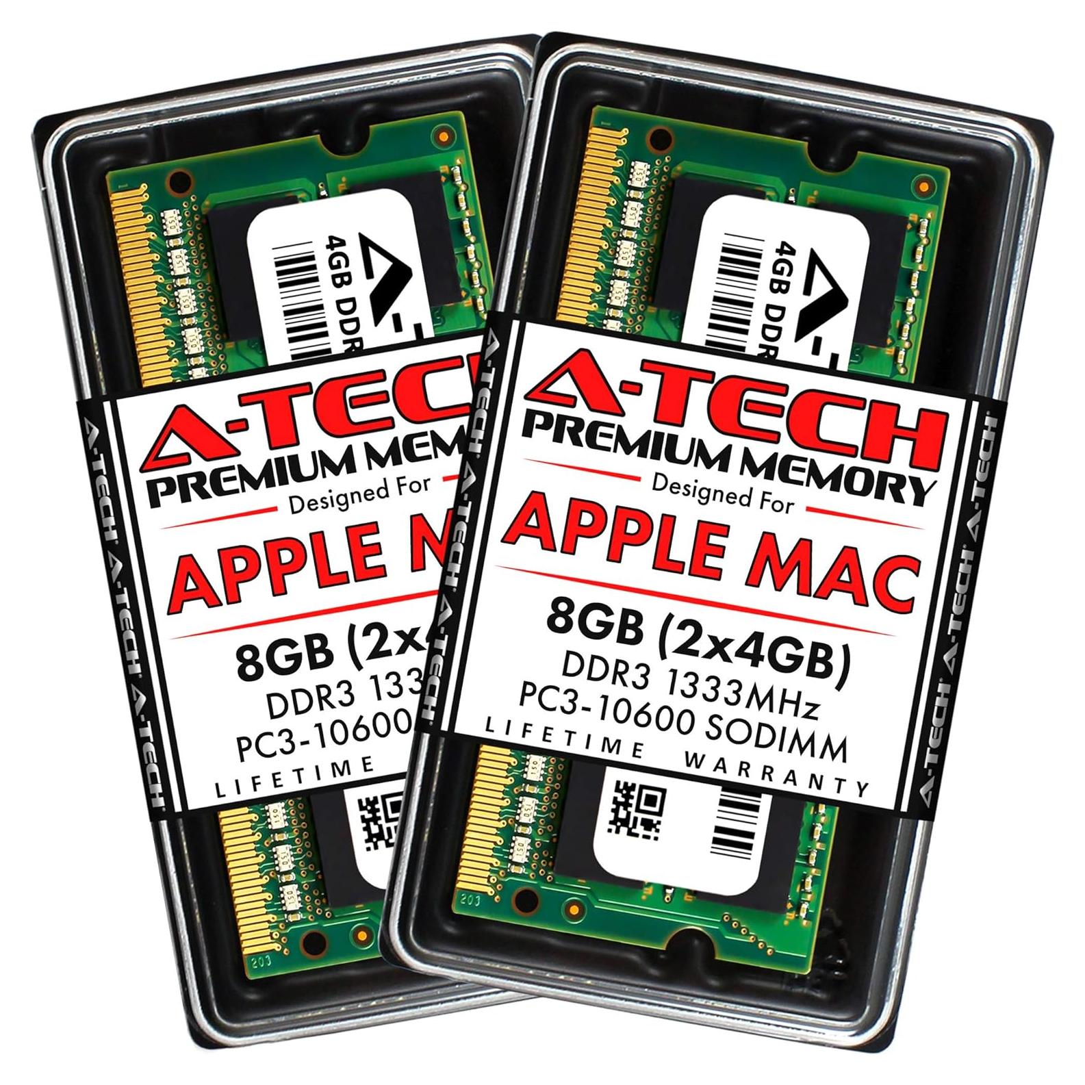 A-Tech 8GB (2x4GB) RAM DDR3 1333MHz para MacBook/iMac