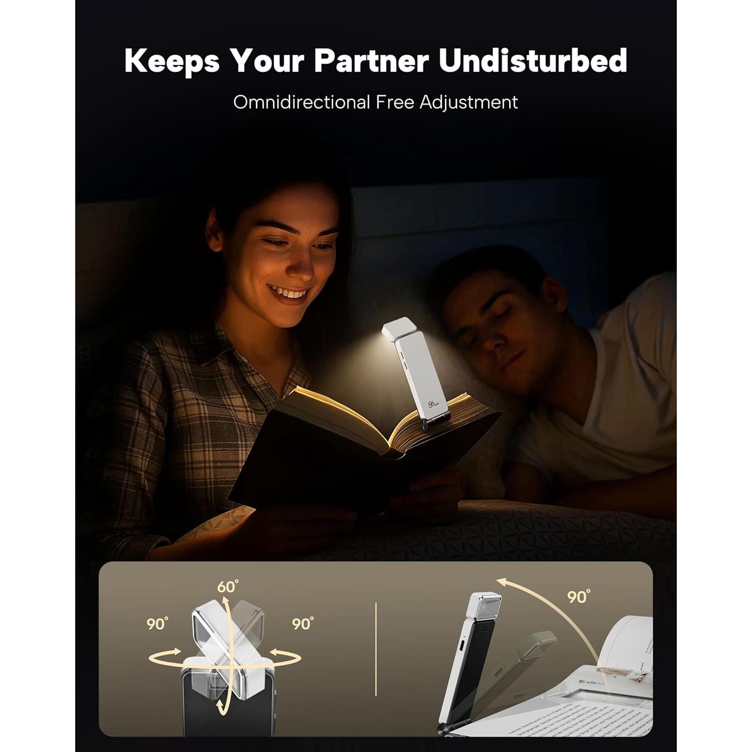 Luz de Libro LED 86lux Recargable Clip-On 3 Temperaturas