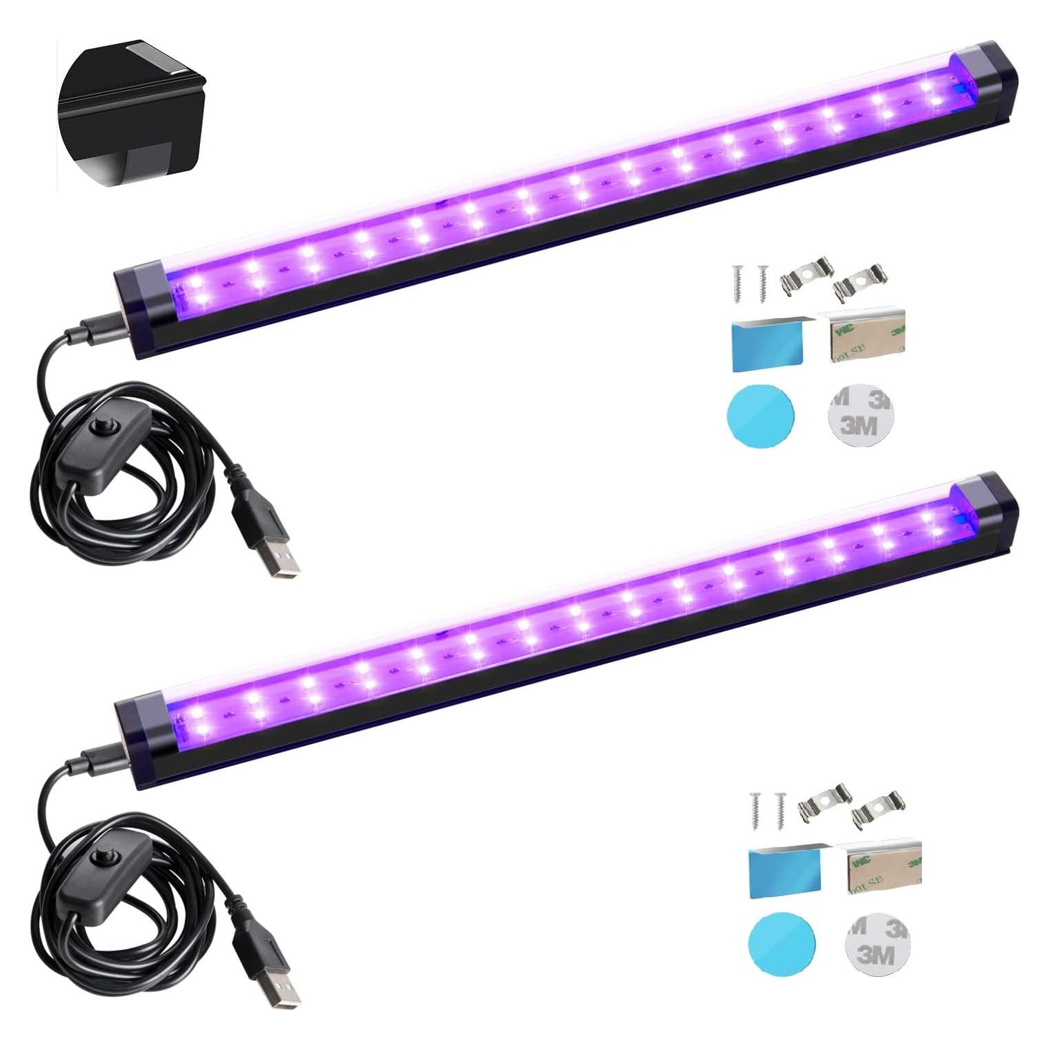 Barra de luz negra LED 10W 1ft THLITURE para fiestas y arte