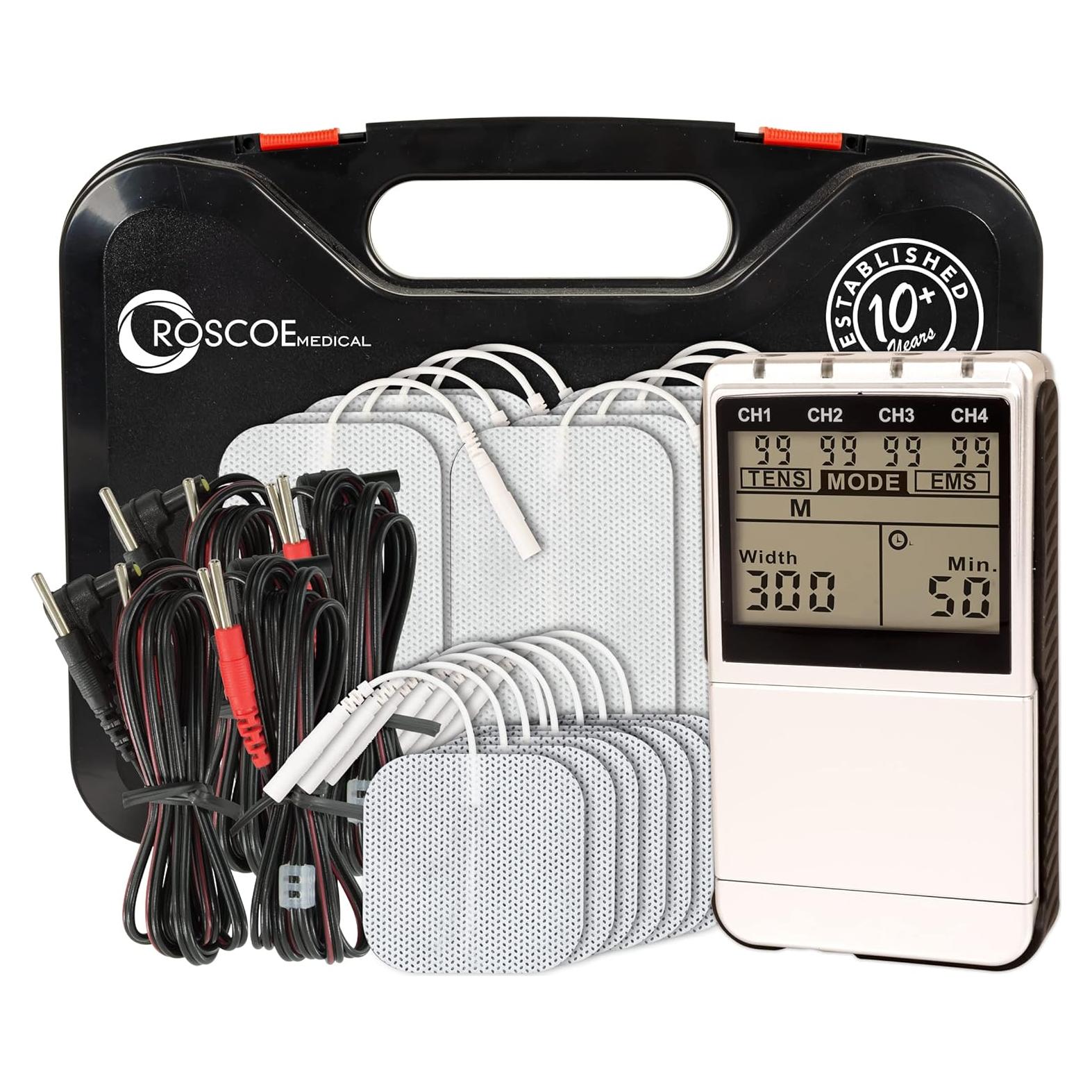 Unidad TENS y EMS Roscoe Medical 4 Canales Alivio Dolor