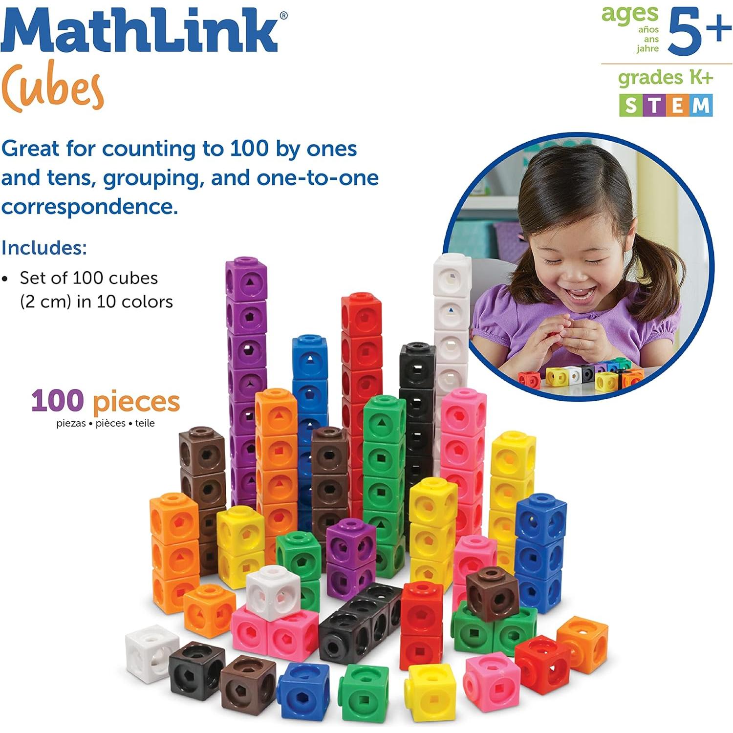 Cubos MathLink Learning Resources - Set 100 Cubos STEM 5+