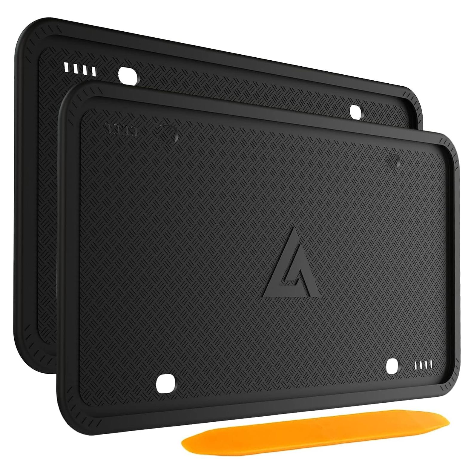 Marcos de Placas de Licencia Aujen Silicona Negra 2 Pzas