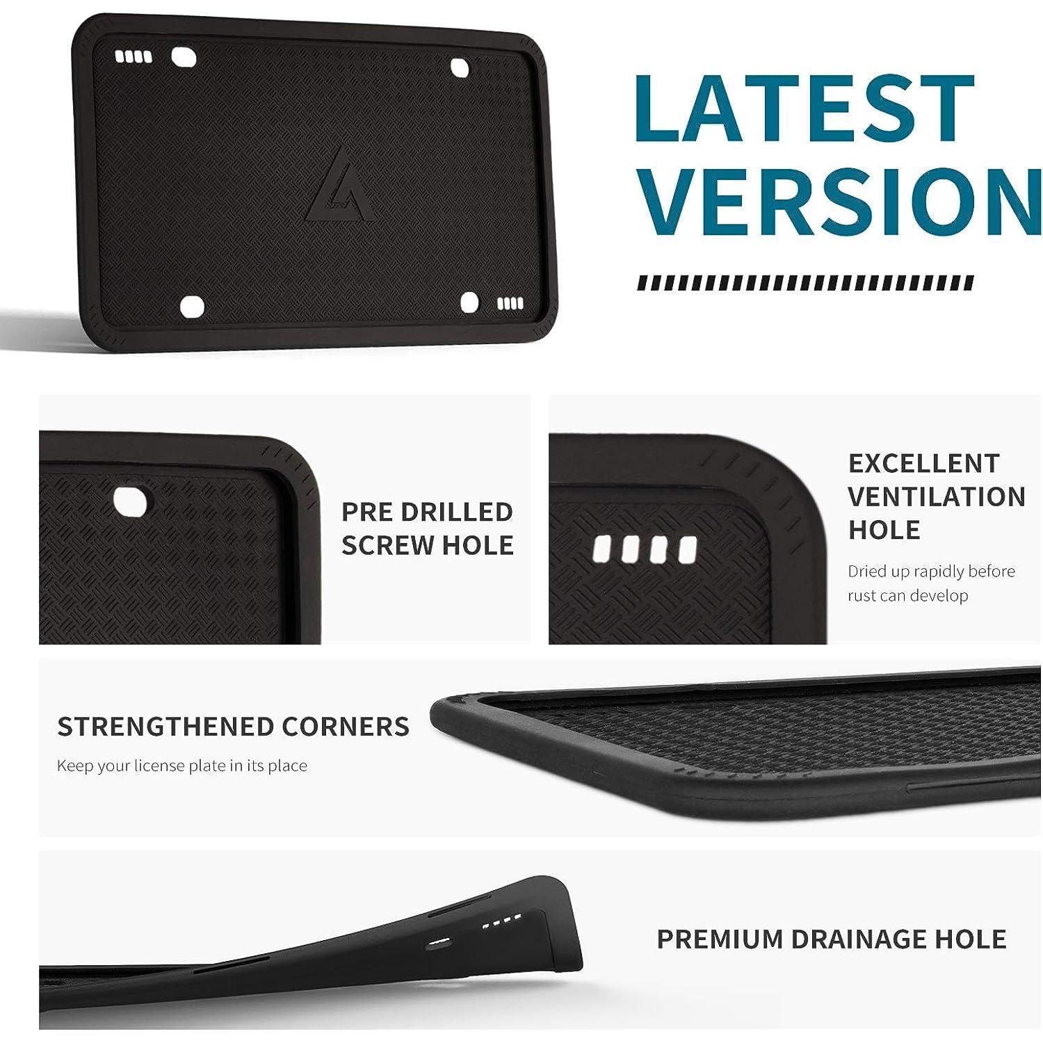 Marcos de Placas de Licencia Aujen Silicona Negra 2 Pzas