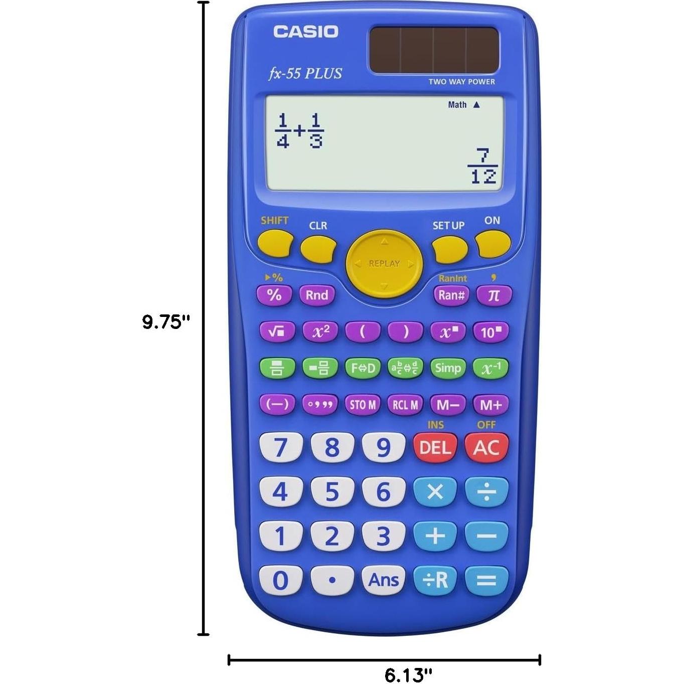 Calculadora de Fracciones Casio fx-55 Plus Pantalla Natural