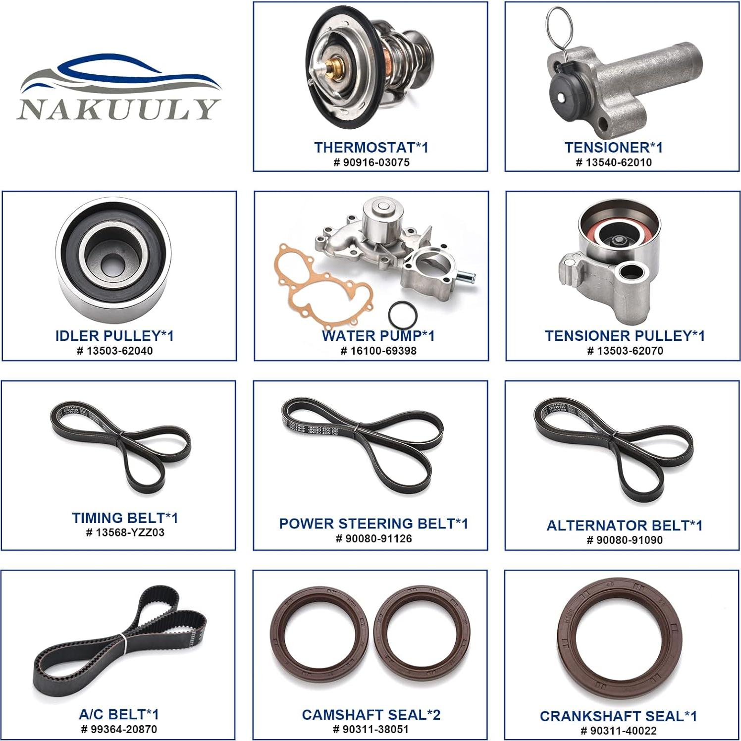 Kit de Correa de Distribución Nakuuly con Bomba de Agua 3.4L