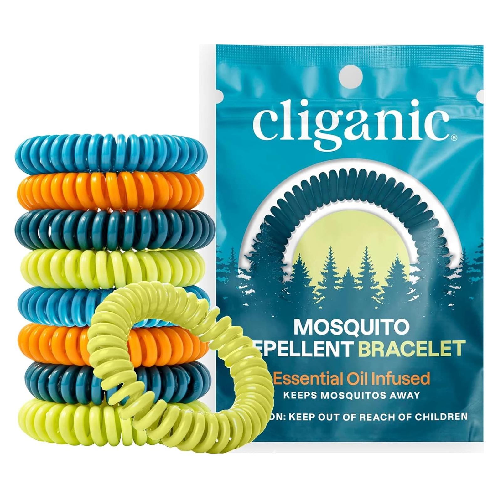 Cliganic Paquete de 10 Pulseras Repelentes Sin DEET