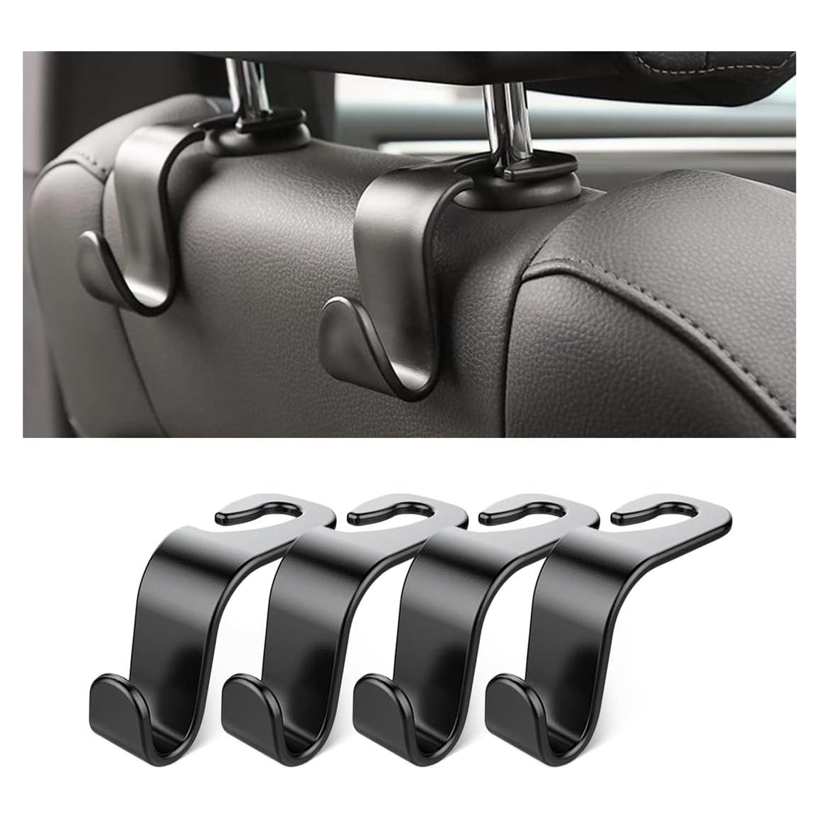 Ganchos para Reposacabezas Hanemia, 4 Piezas, Negro