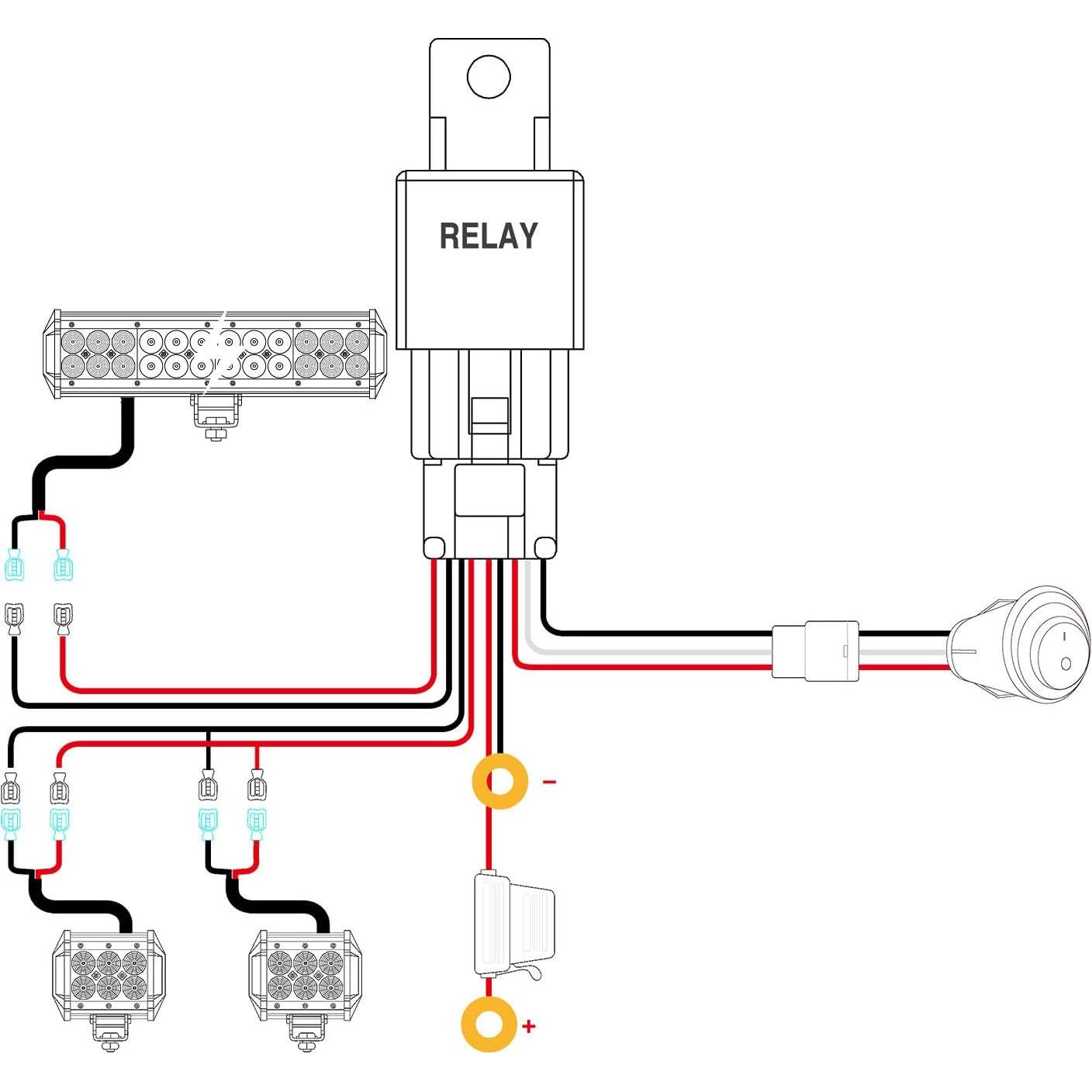 Conjunto de Barra de Luz LED Nilight 30W 12" y 2x 4"