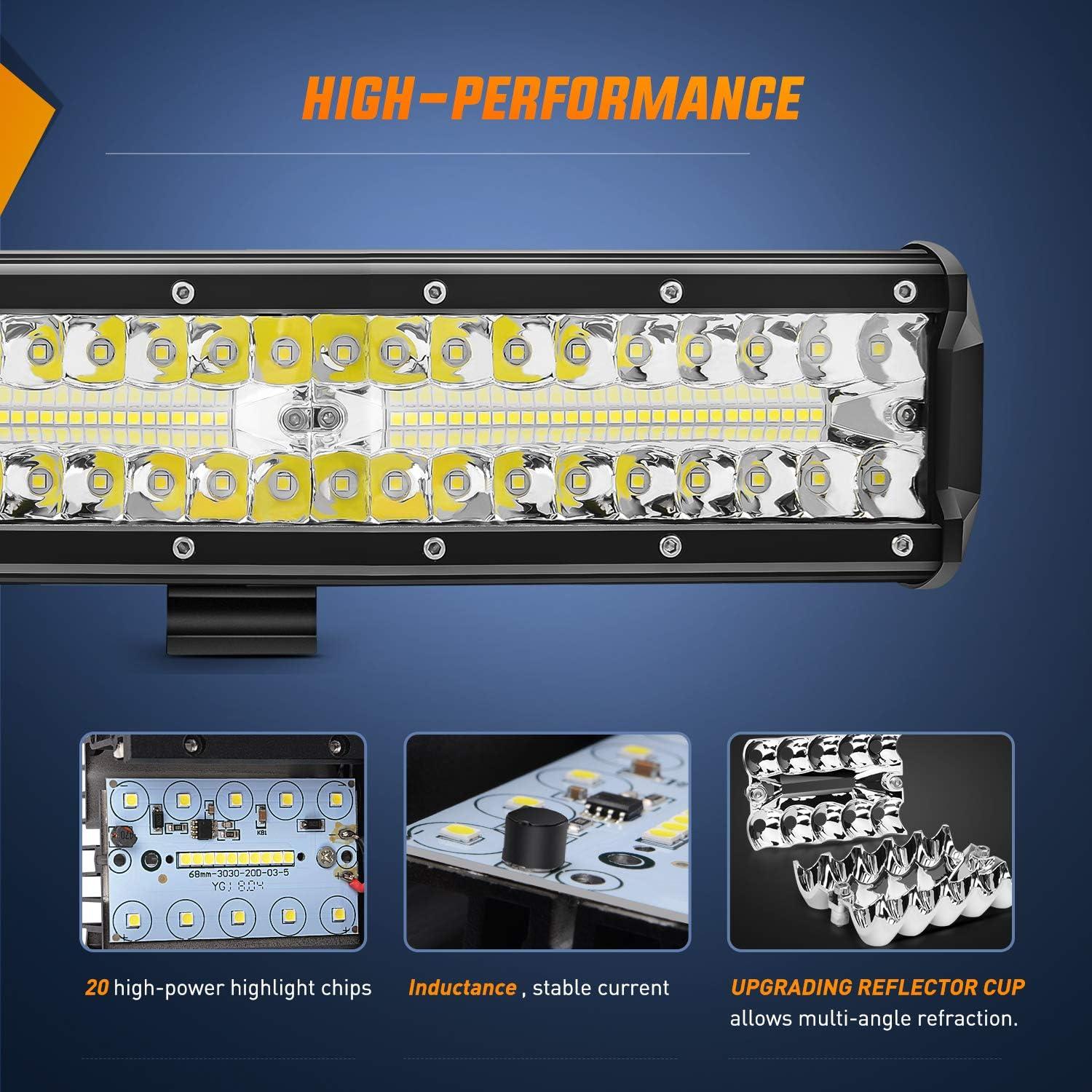 Conjunto de Barra de Luz LED Nilight 30W 12" y 2x 4"