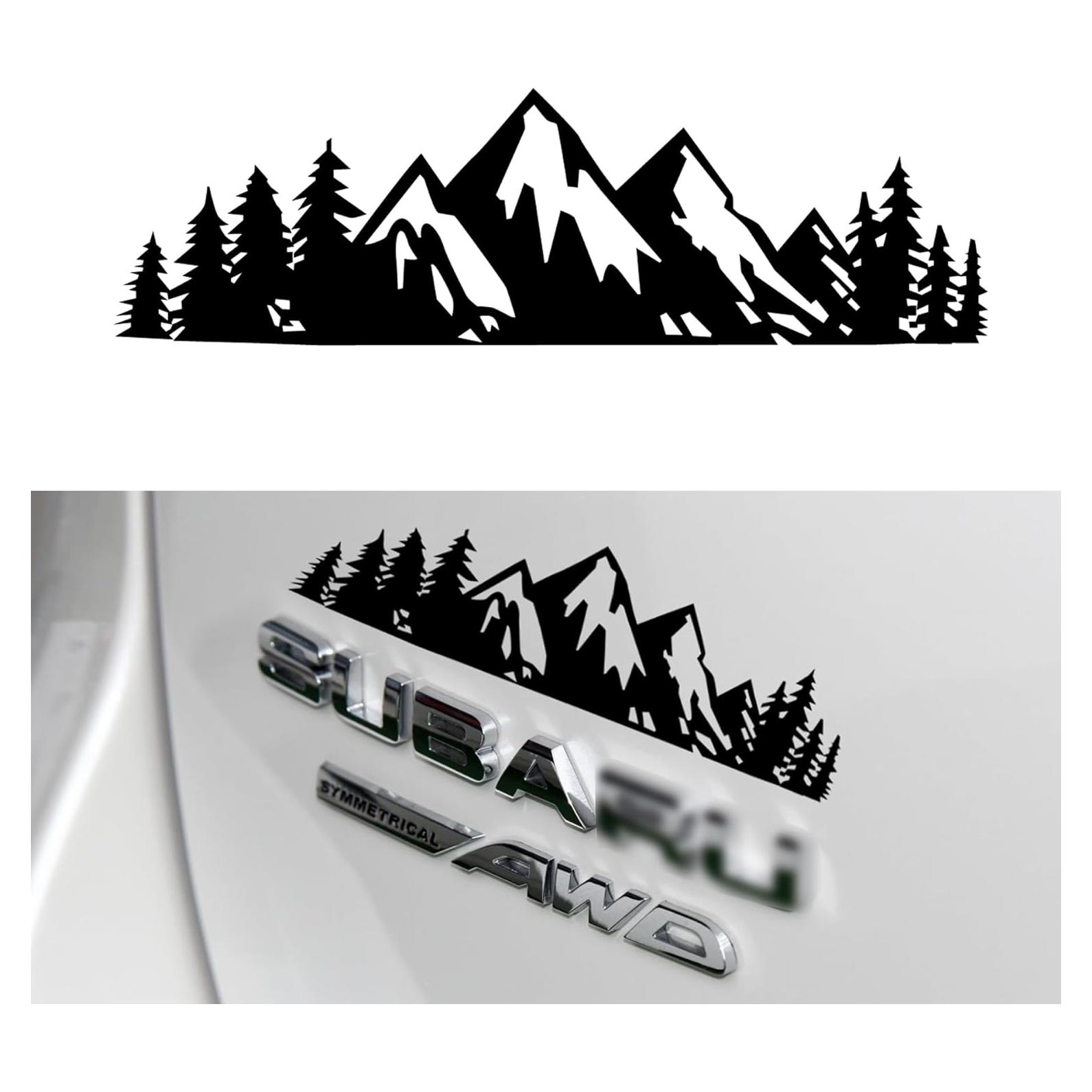 Calcomanía Vinilo Montaña Nieve SINGARO Negro para Auto
