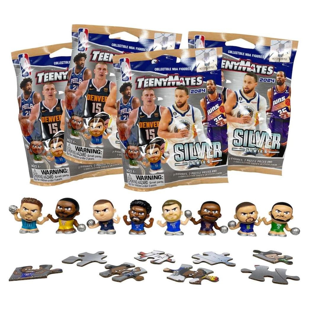 Conjunto de Figuras de Baloncesto NBA TeenyMates 2023 - 4 Paquetes