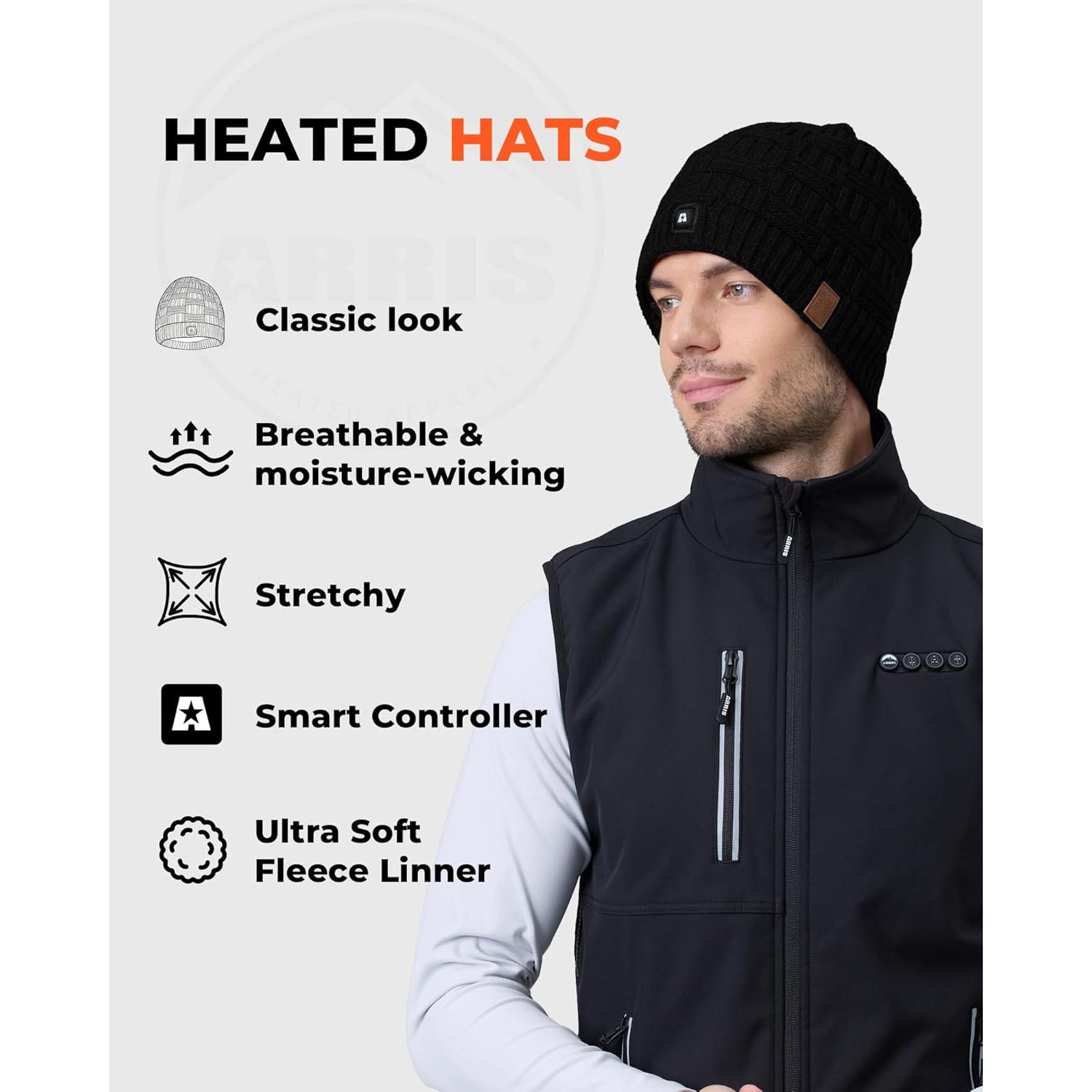 Gorro Térmico ARRIS Eléctrico con 3 Calentadores - Unisex