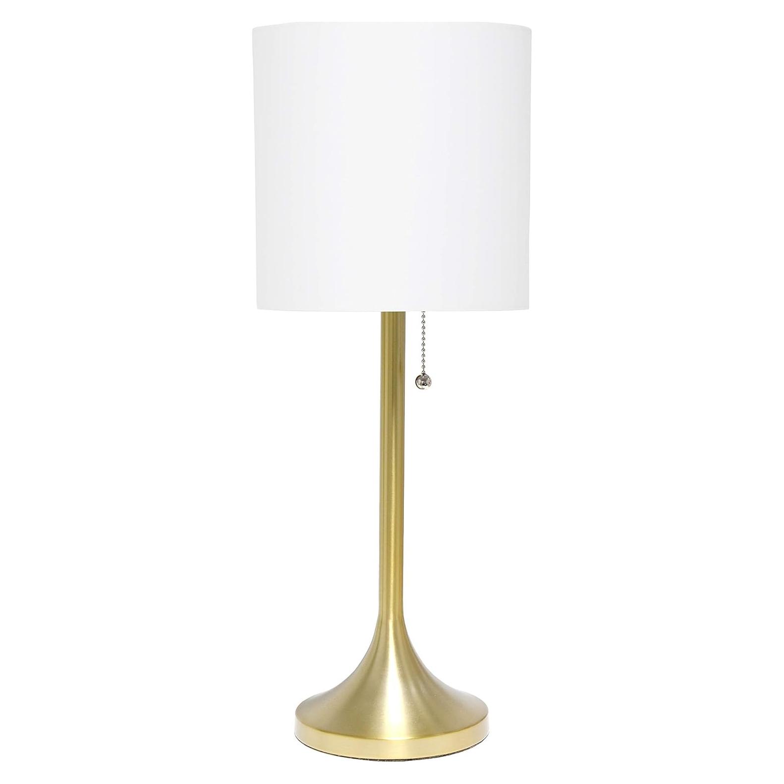 Lámpara de mesa Simple Designs LT1076-GDW dorada y blanca