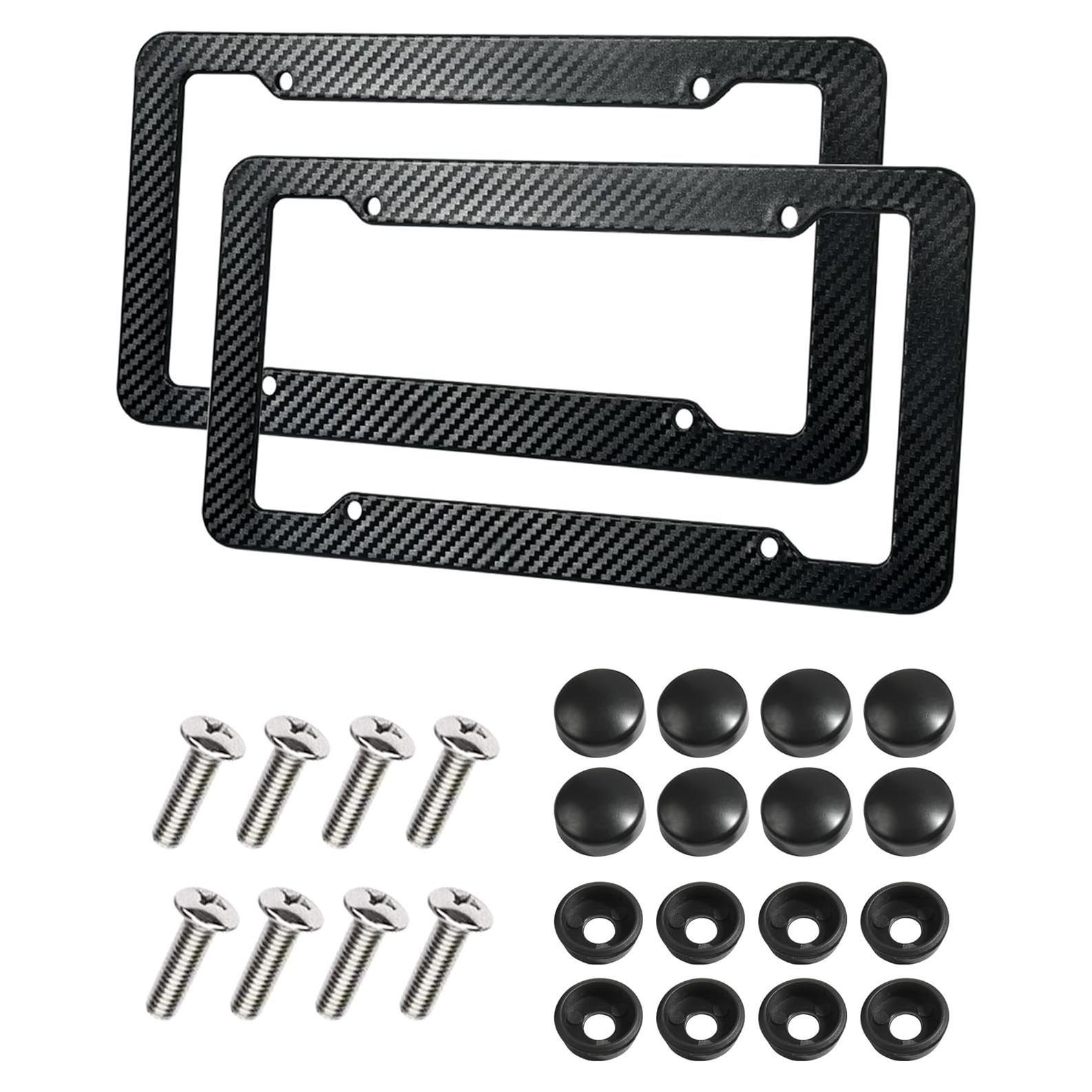 2 Marcos de Placa de Licencia SCUARI Fibra de Carbono 30.99x16cm