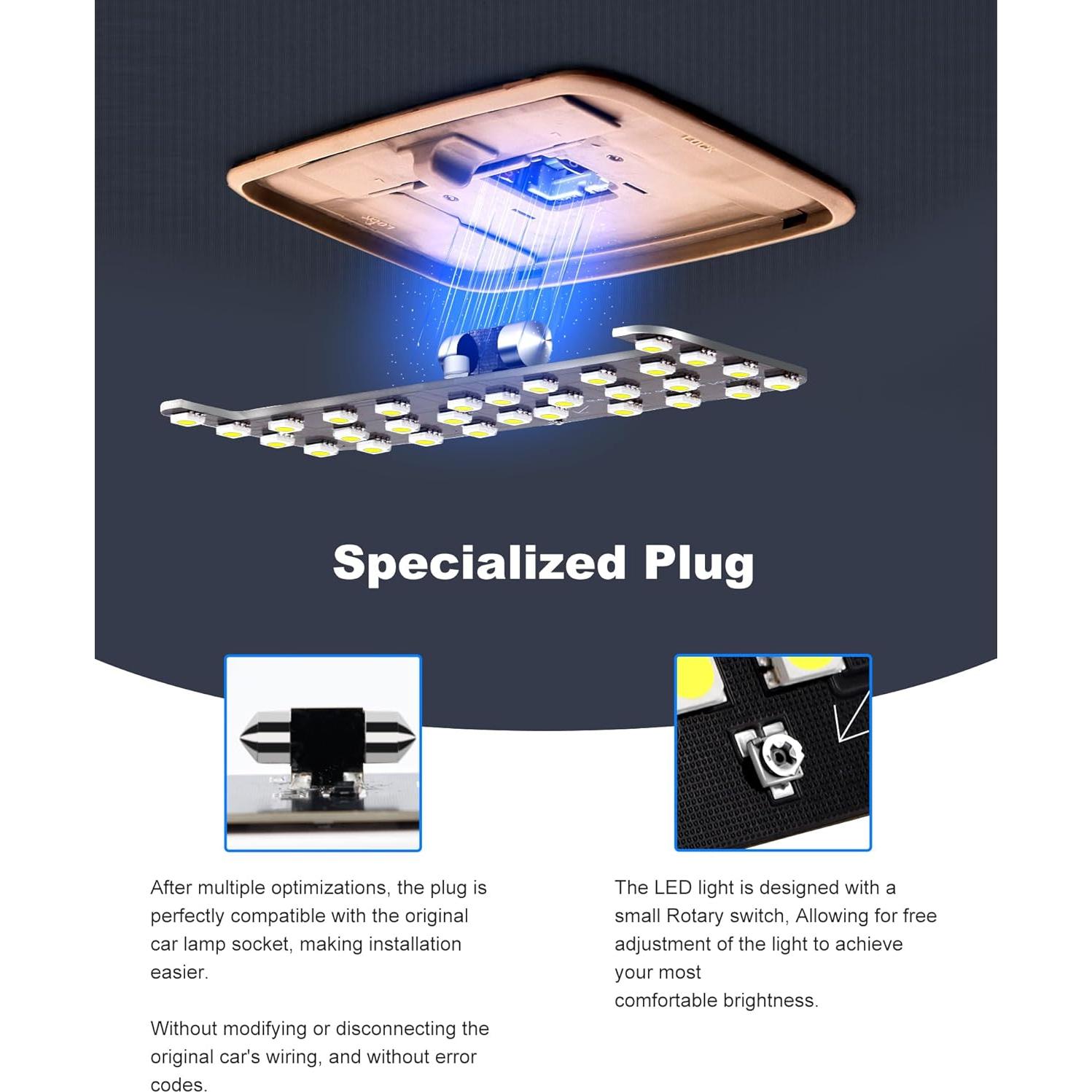 Luz LED Interior Toyota ZEN HON 6000K Ajustable 840 Lúmenes