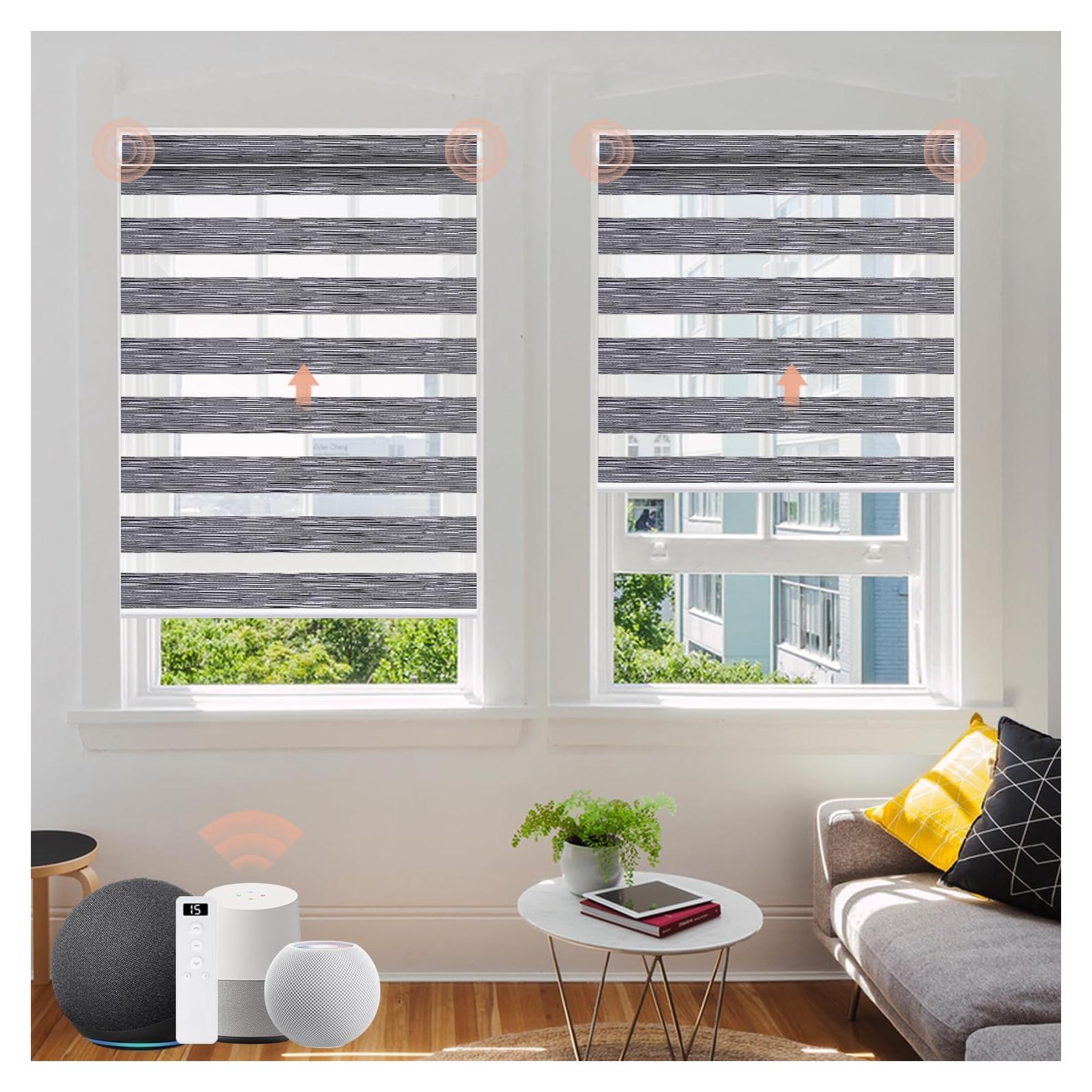 Persianas Zebra Motorizadas Canisteo 60% Oscurecimiento Control Remoto