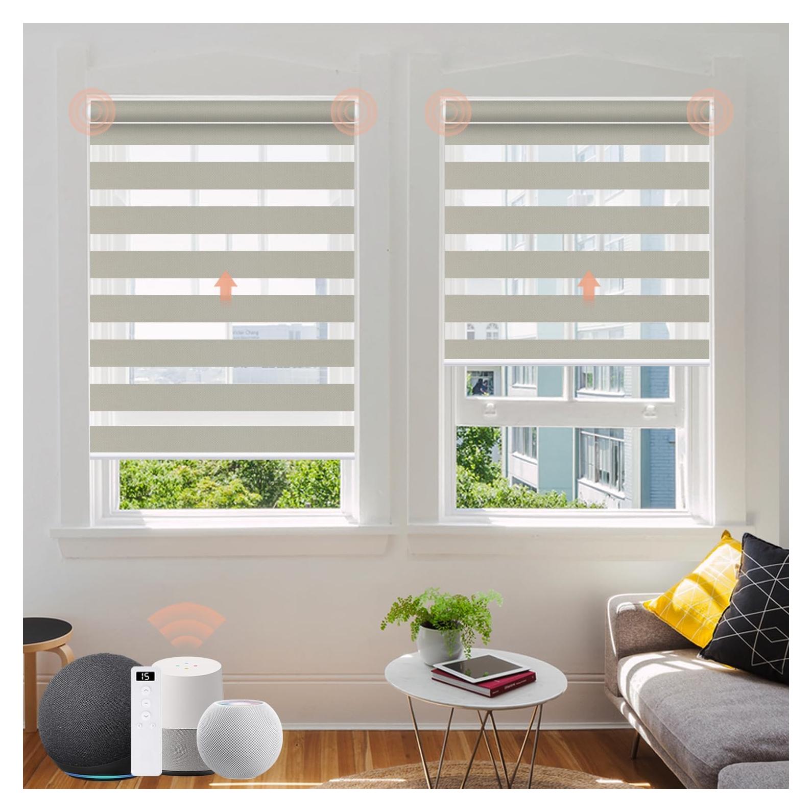 Persianas Zebra Motorizadas Canisteo Control Remoto 90% Filtrado Luz