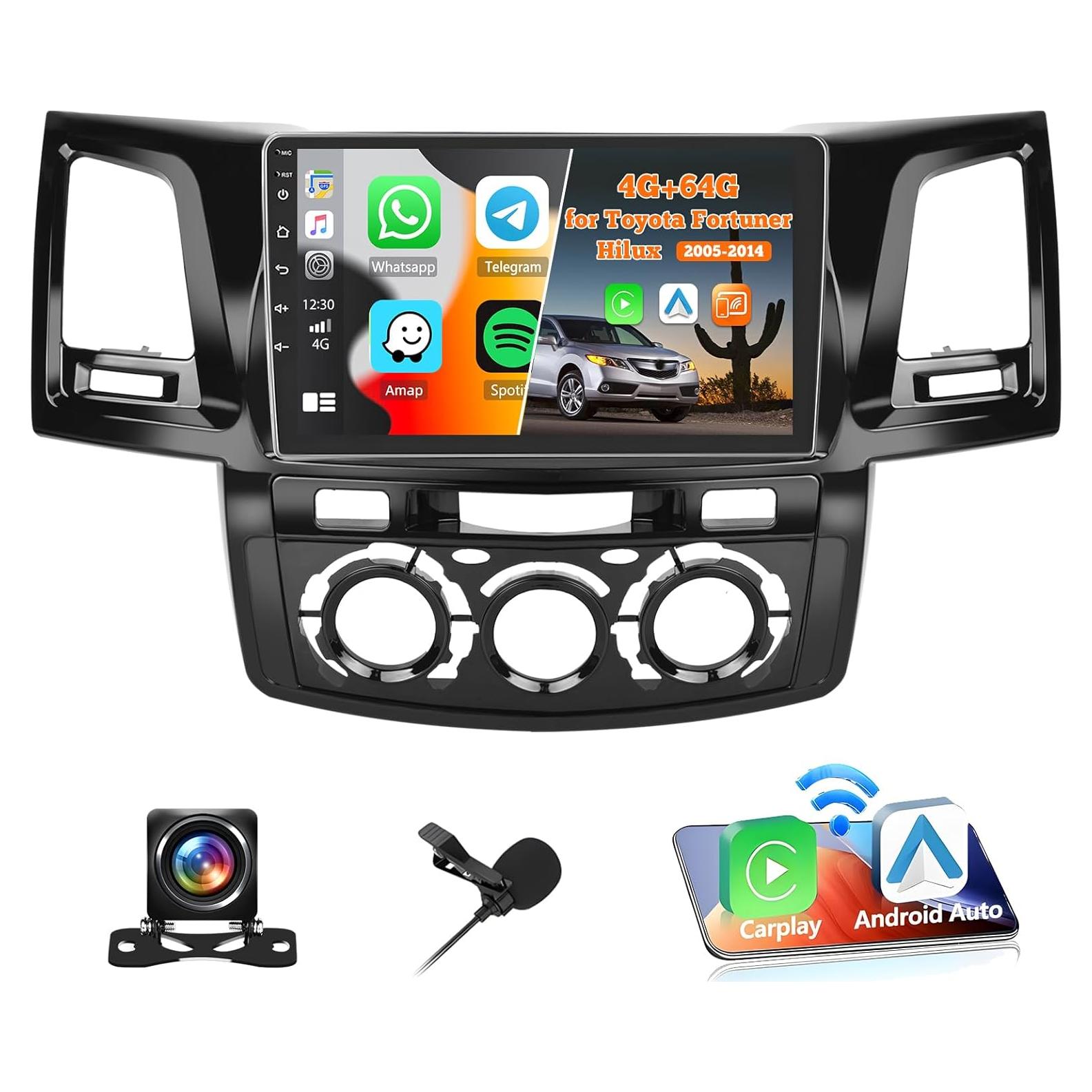 Estéreo Android 9'' Fuluku para Toyota Hilux 2005-2014 4+64GB