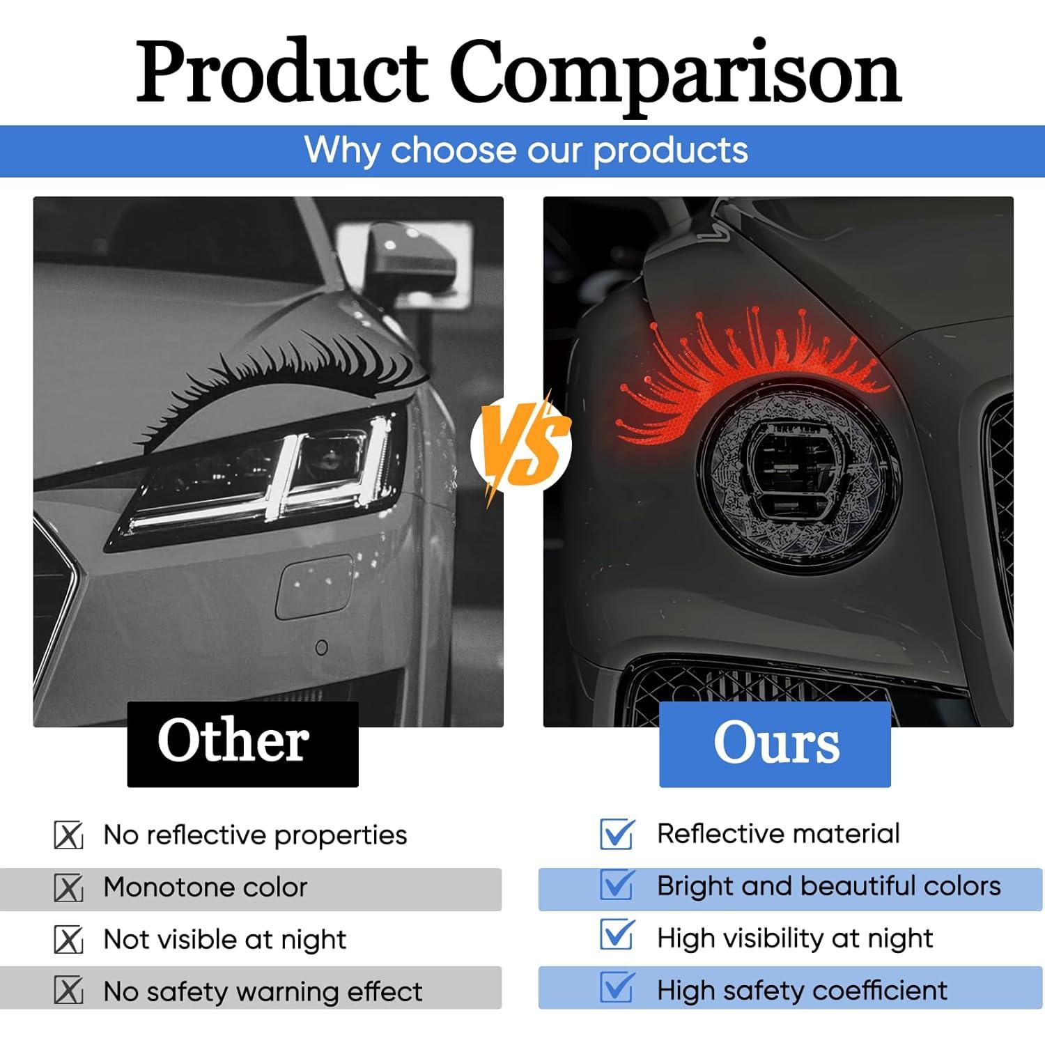 Calcomanías Reflectantes para Faros de Coche Wuyaoyao - 2 Pcs