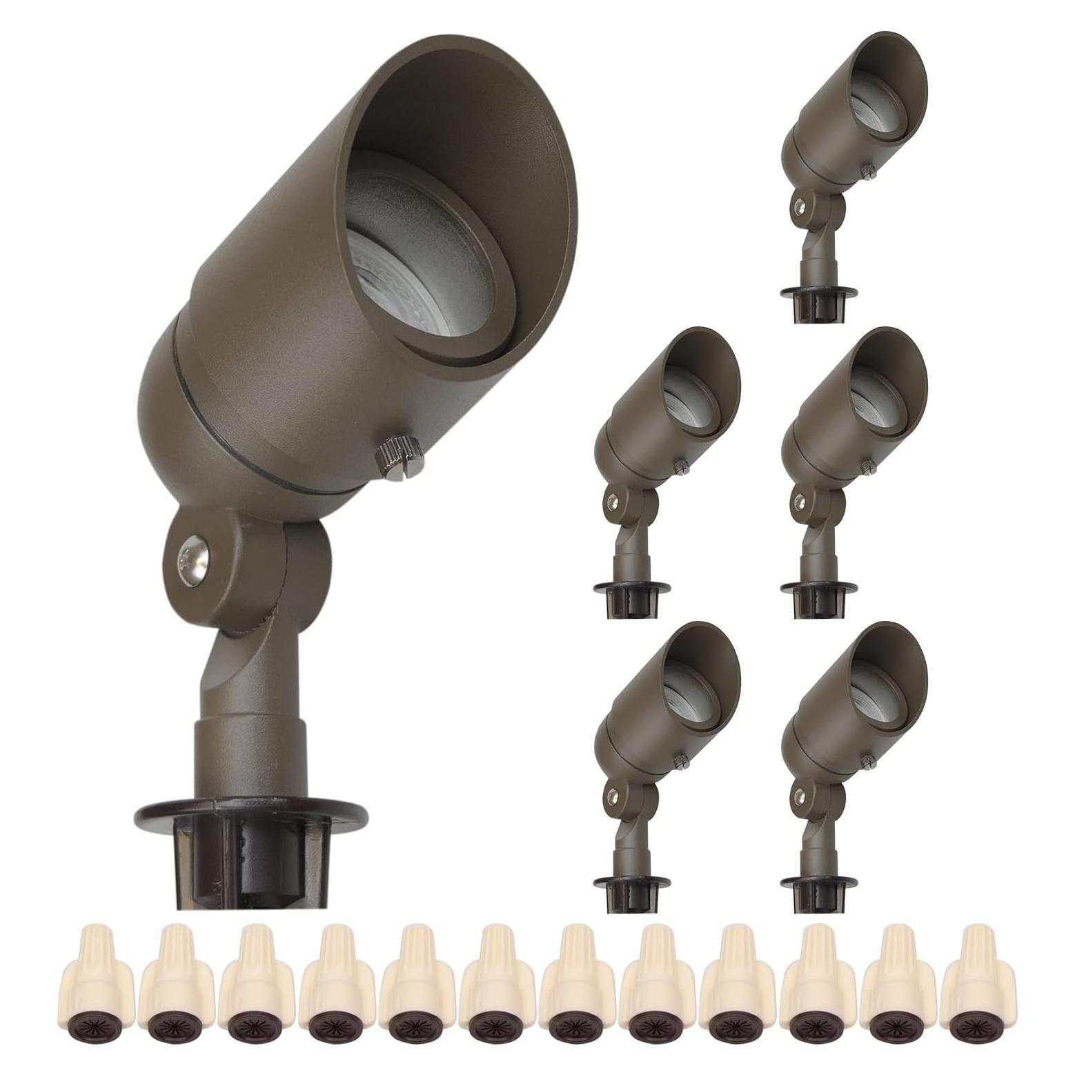 Focos LED Lumina 4W Bronce 12V a Prueba de Agua Paquete 6