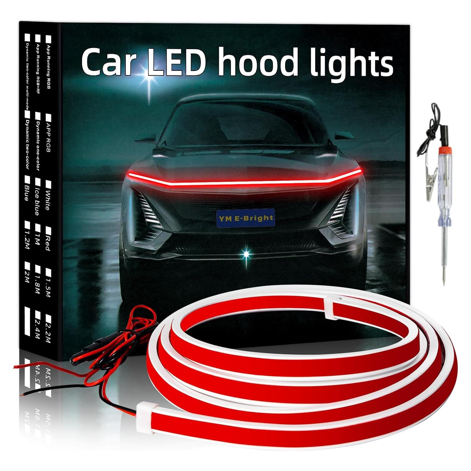 Tira de Luz LED YM E-Bright 70" Rojo Impermeable para Auto