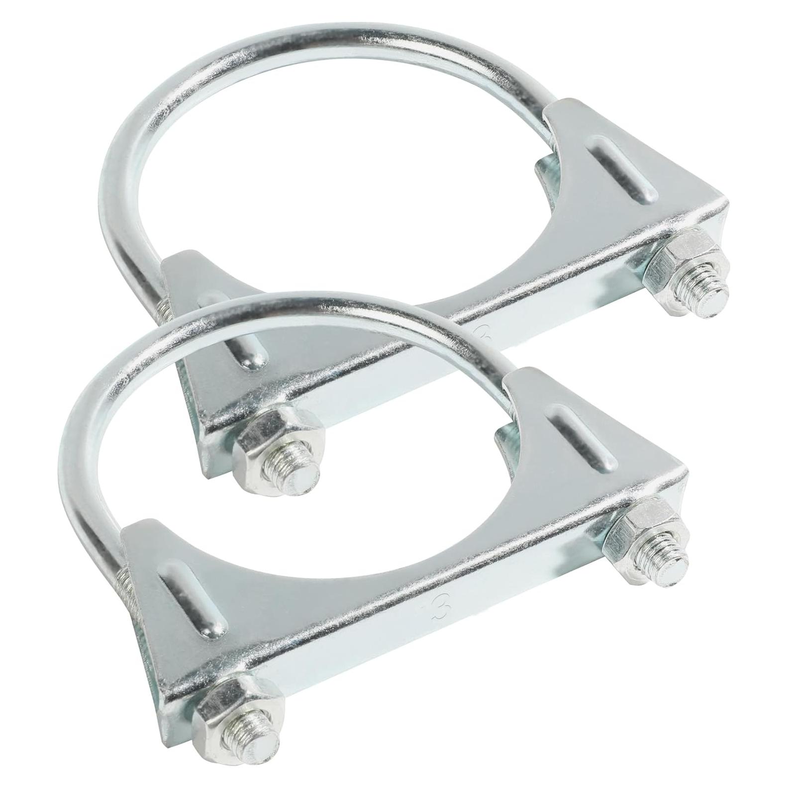 Abrazaderas de Escape SCUARI 3" Acero al Carbono 2 Pcs