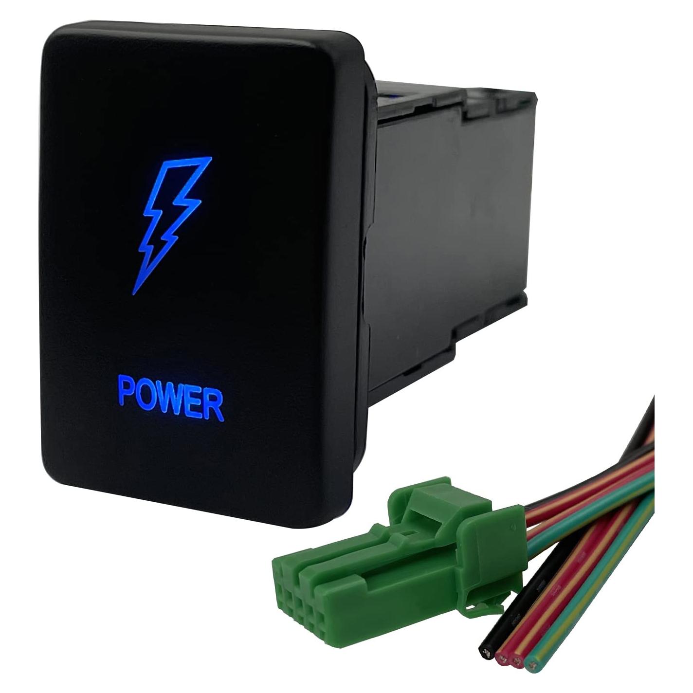 Interruptor pulsador LED azul 3A 12V para Toyota