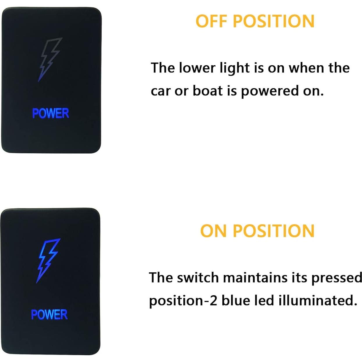 Interruptor pulsador LED azul 3A 12V para Toyota