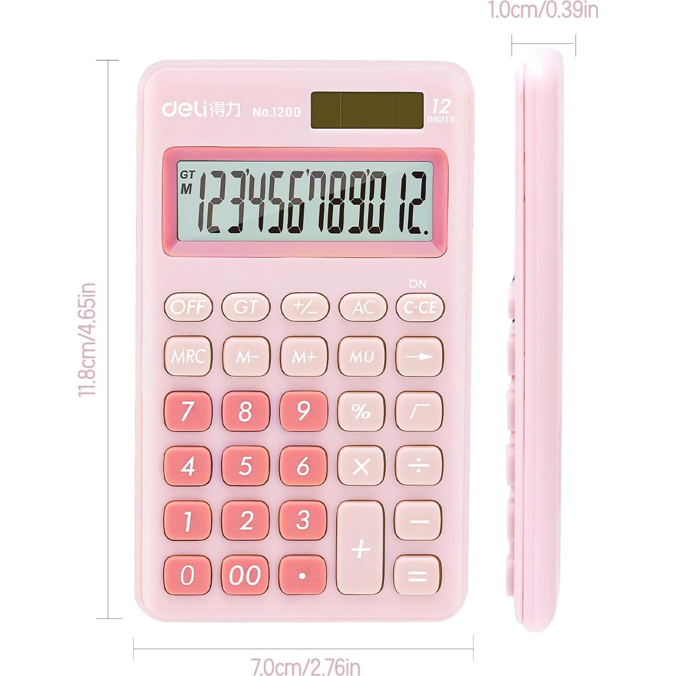 Calculadora Deli 1200 de Escritorio 12 Dígitos Rosa
