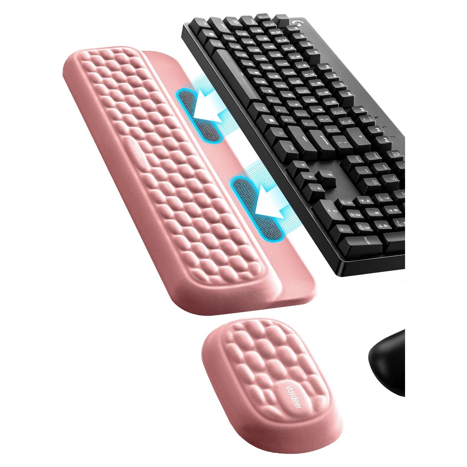 Conjunto Reposamuñecas Ergonómico Vaydeer Rosa - 2 Piezas