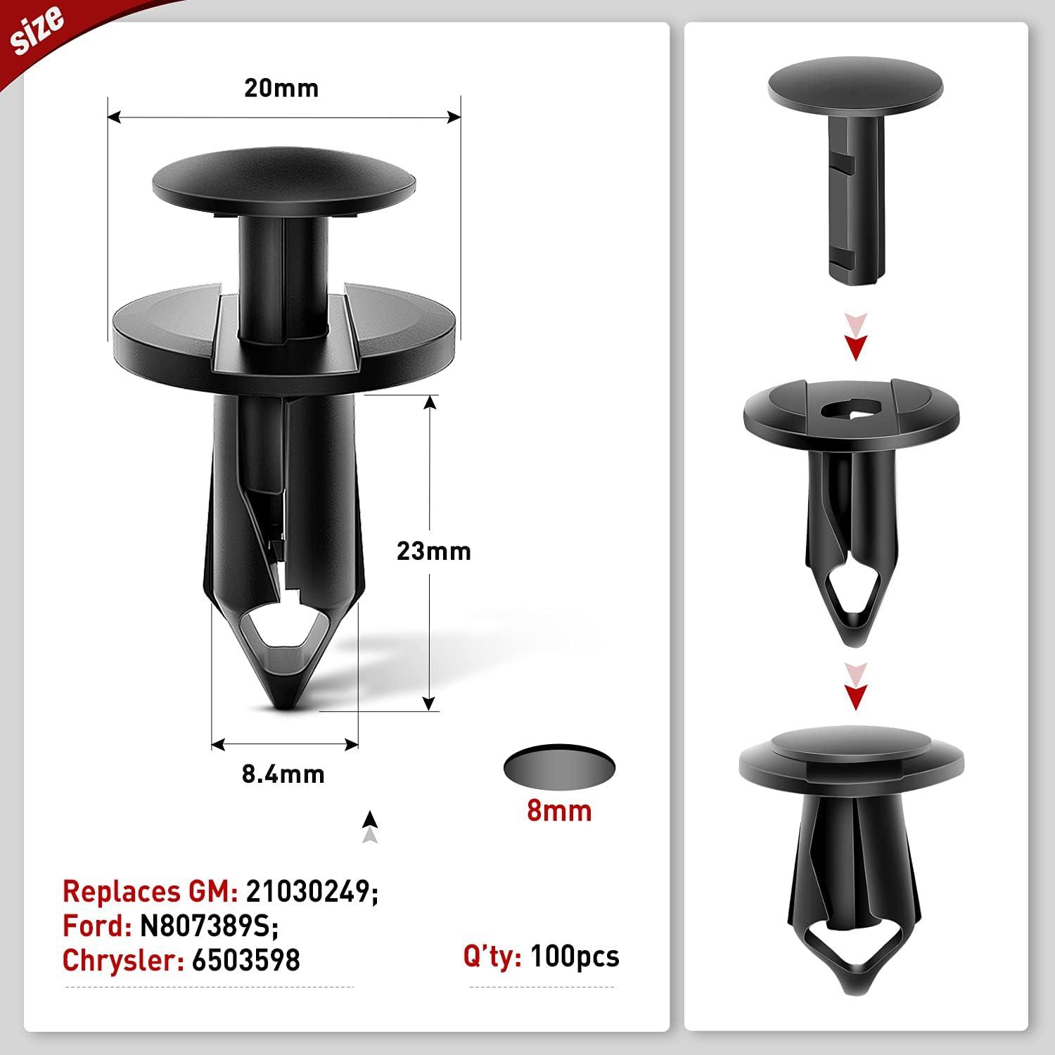 Nilight 150 Pcs Clips de Parachoques y Herramienta de Remoción