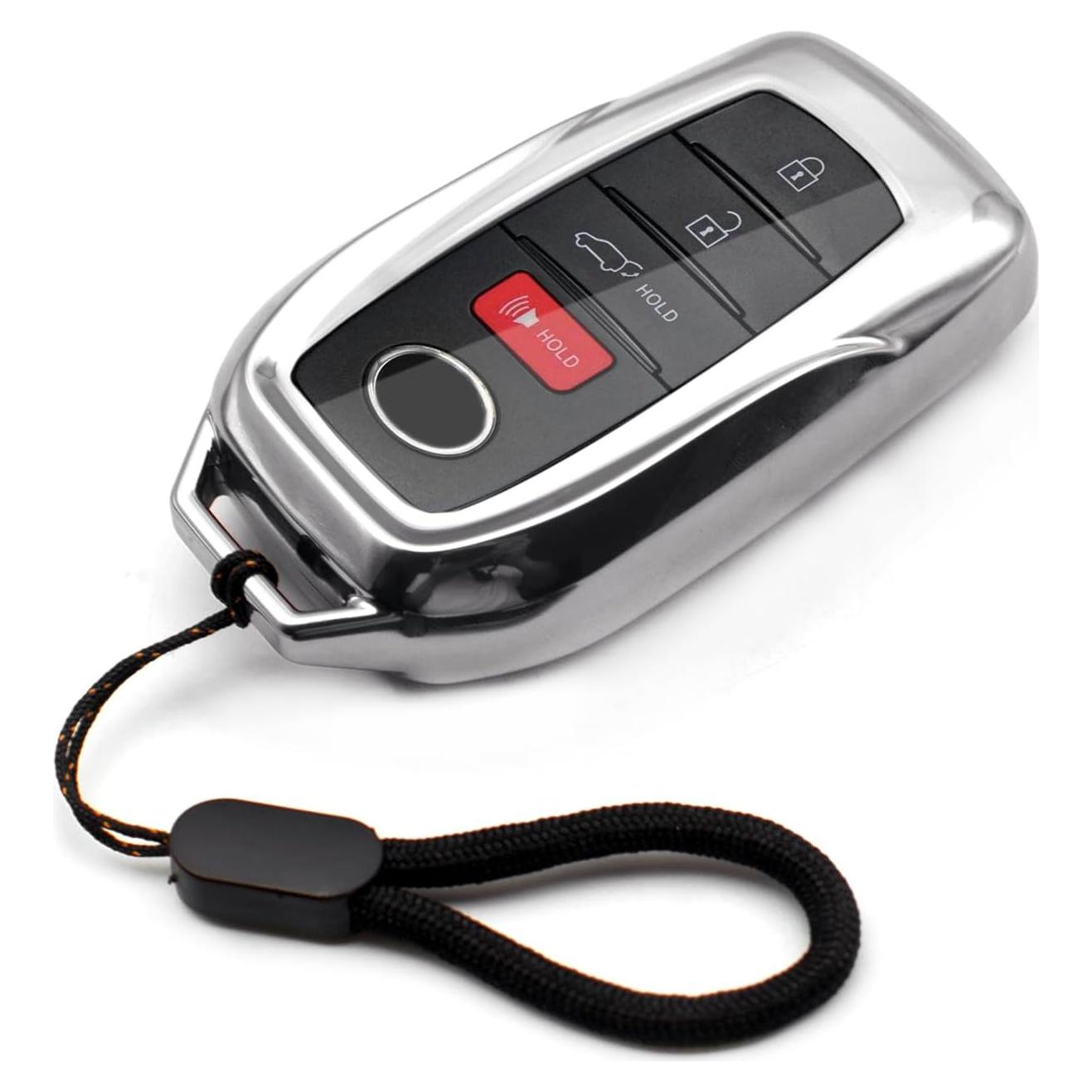 Funda de Llave TPU MECHCOS Plata para Toyota 6 Botones