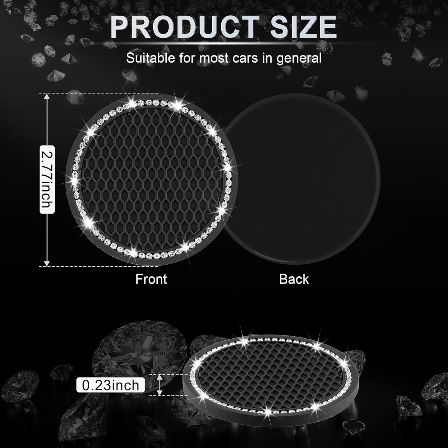 Posavasos Antideslizantes JUSTTOP para Auto - Negro 6.99 cm